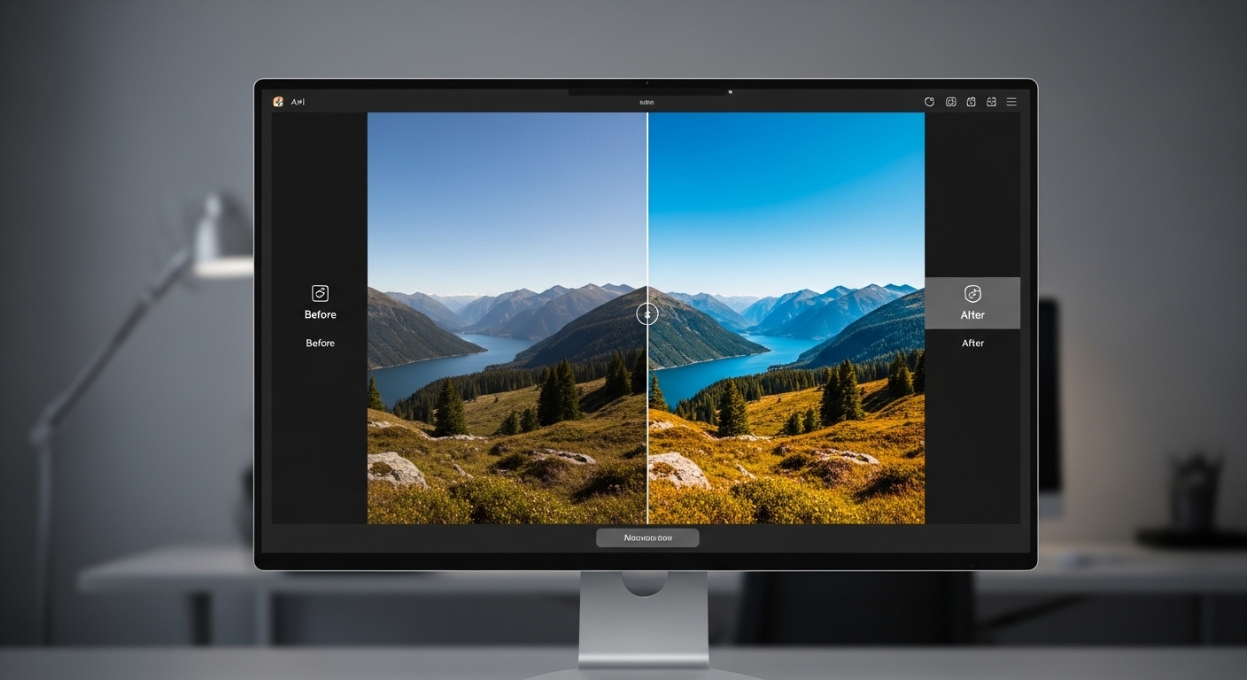 A sleek dual-screen setup showing