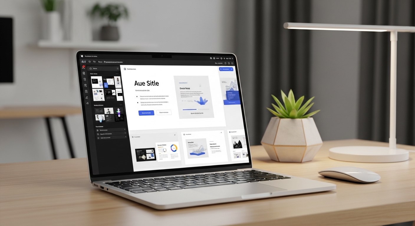 A sleek laptop screen showing