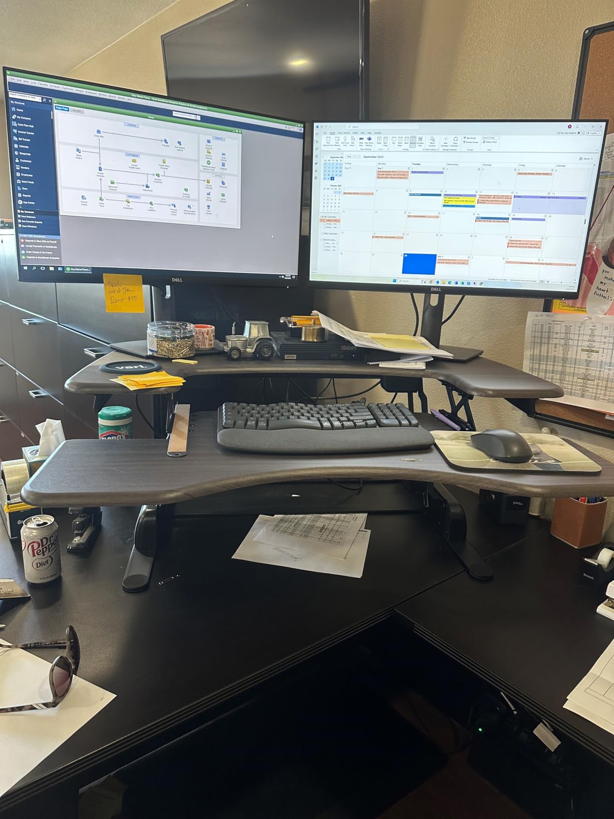 Vari - VariDesk Pro Plus 36 - Dual Monitor Standing Desk Converter - Adjustable Desk Riser with 11 Height Settings - Stand Up Home Office Workstation - Rising Desk with Spring Loaded Lift (Black) - Customer Photo 2
