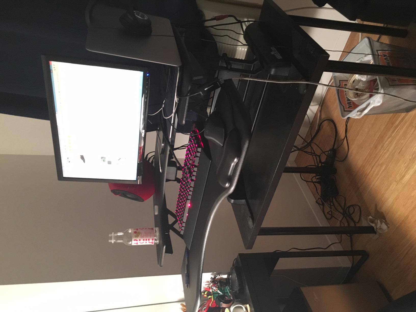 Vari - VariDesk Pro Plus 36 - Dual Monitor Standing Desk Converter - Adjustable Desk Riser with 11 Height Settings - Stand Up Home Office Workstation - Rising Desk with Spring Loaded Lift (Black) - Customer Photo 3