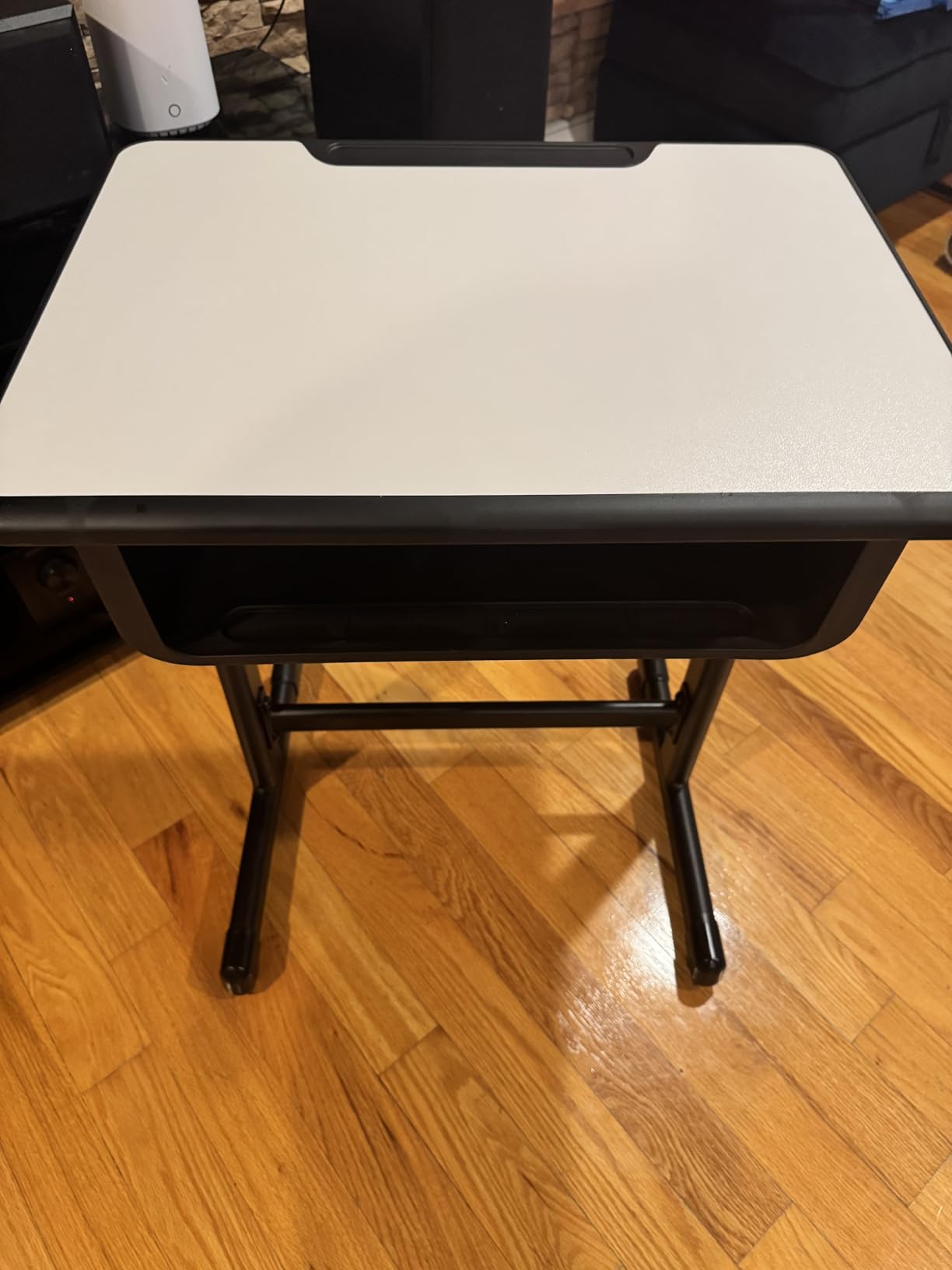 Flash Furniture Billie Open Front Student Desk for Classrooms or Remote Learning, Height Adjust School Desk with Book Box and Bag Hooks, Black/Gray - Customer Photo 1