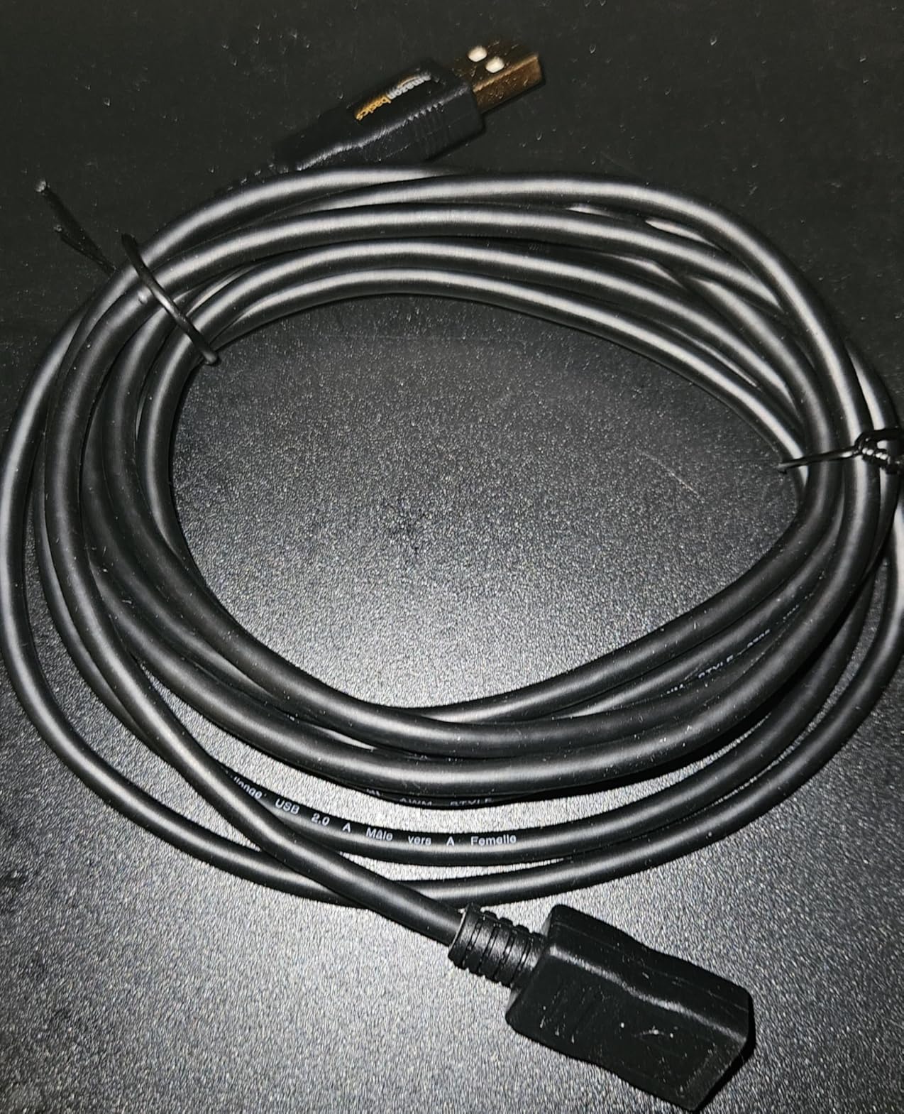Amazon Basics USB-A 2.0 Extension Cable, Male to Female, 480Mbps Transfer Speed, 9.8 Foot, Black - Customer Photo 1