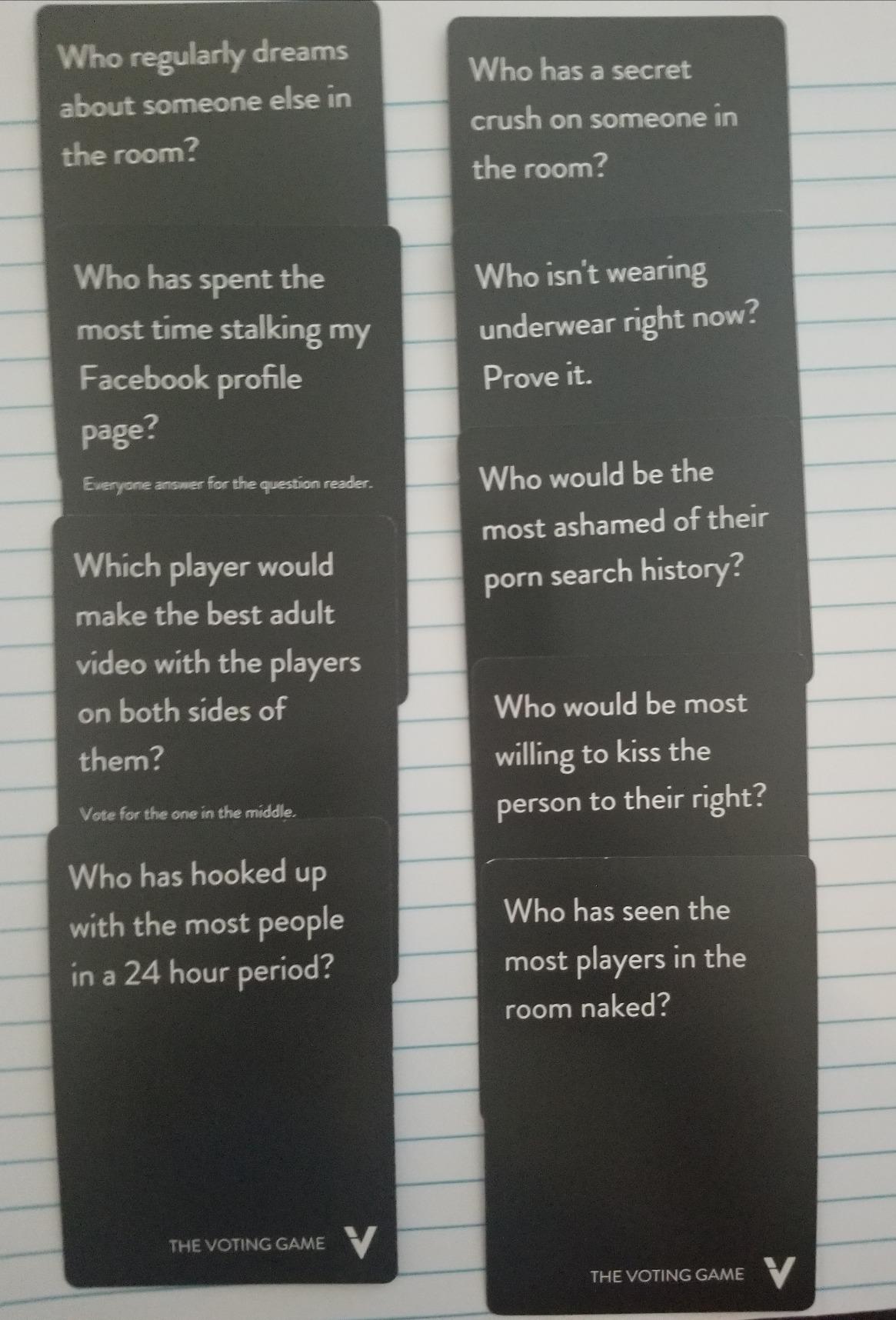 The Voting Game - The Hilarious Adult Party Card Game About Finding Out Who Your Friends are - Perfect for College Students, Fun Parties and Board Games Night with Your Friends - Customer Photo 1