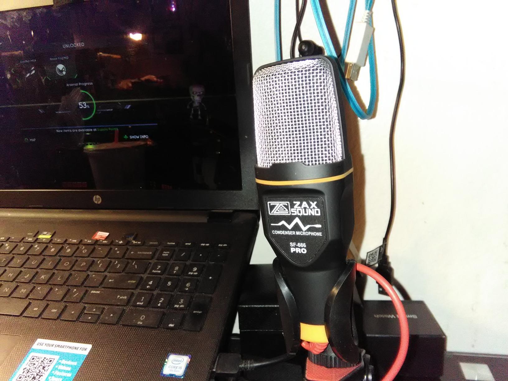 Professional Cardioid Condenser Microphone with Tripod Stand for PC, Laptop, iPhone, iPad, Android Phones, Tablets, Xbox and YouTube Recording, Black - Customer Photo 1