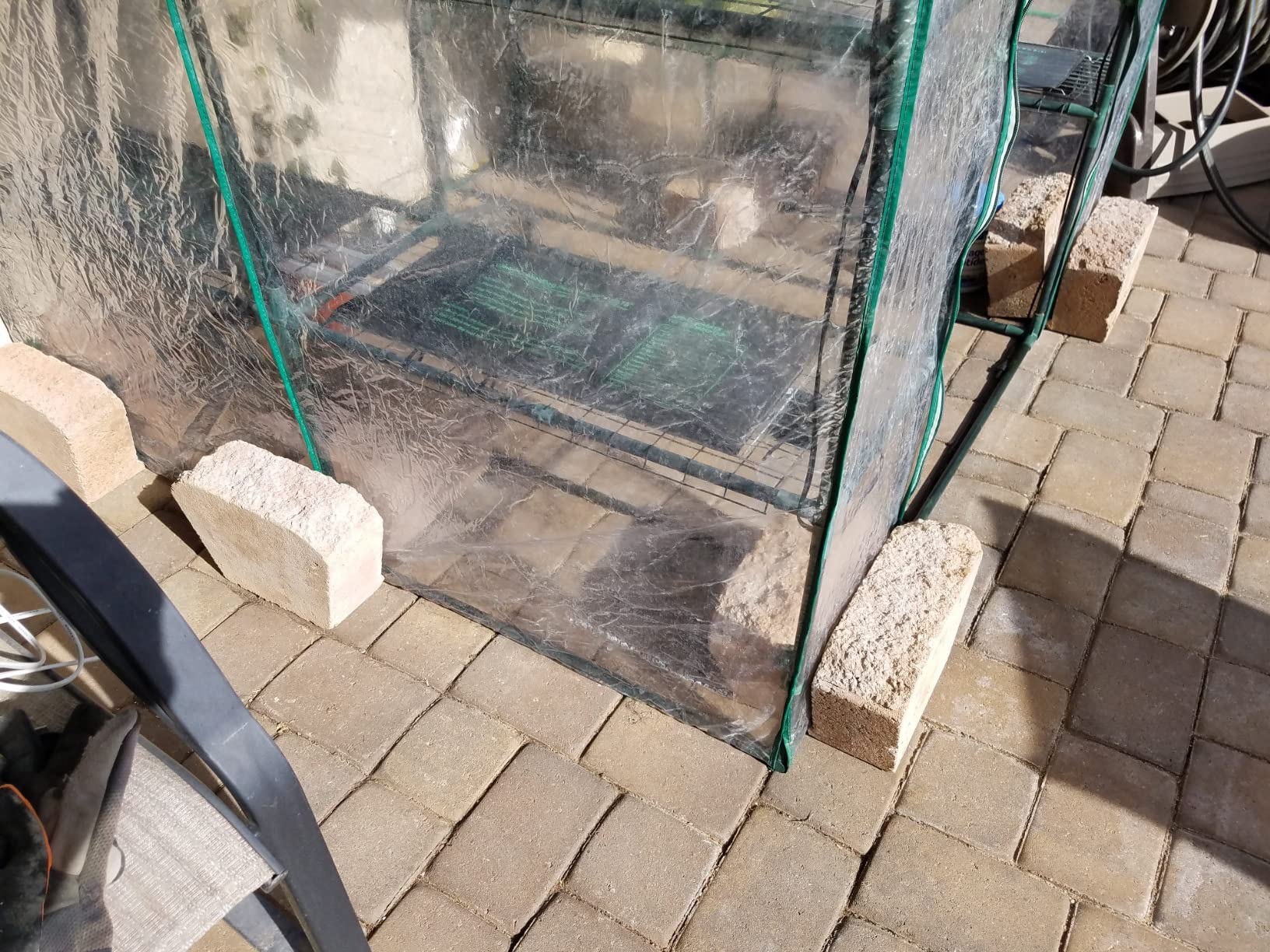 4 Tier Mini Greenhouse - Portable Greenhouse with Locking Wheels and PVC Cover for Indoor or Outdoor - 27 x 19 x 63-Inch Green House by Home-Complete - Customer Photo 1