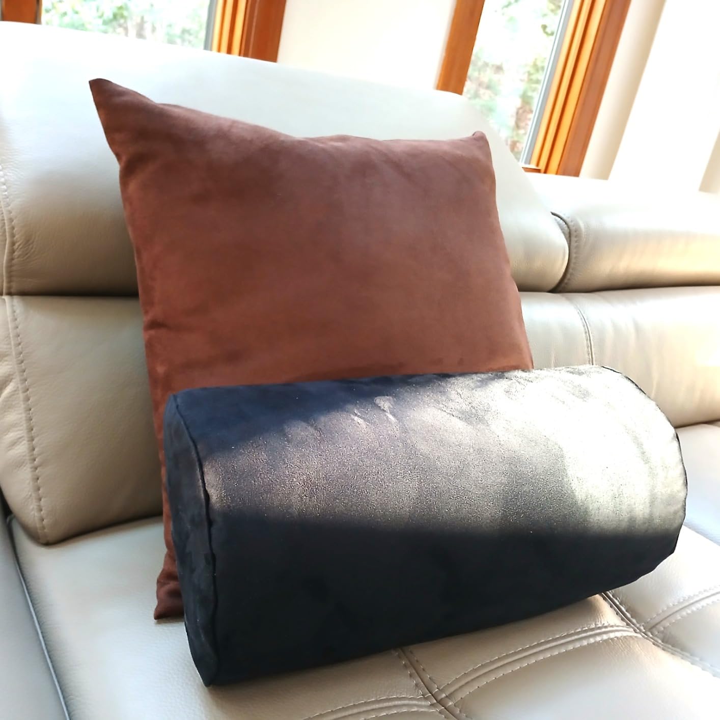 Coop Home Goods Four Position Adjustable Support Pillow, 21 x 8 Half-Moon Shape with Memory Foam Insert, Wedge Pillow for Knee, Leg, Neck, Lumbar and Pressure Points Support - Customer Photo 1