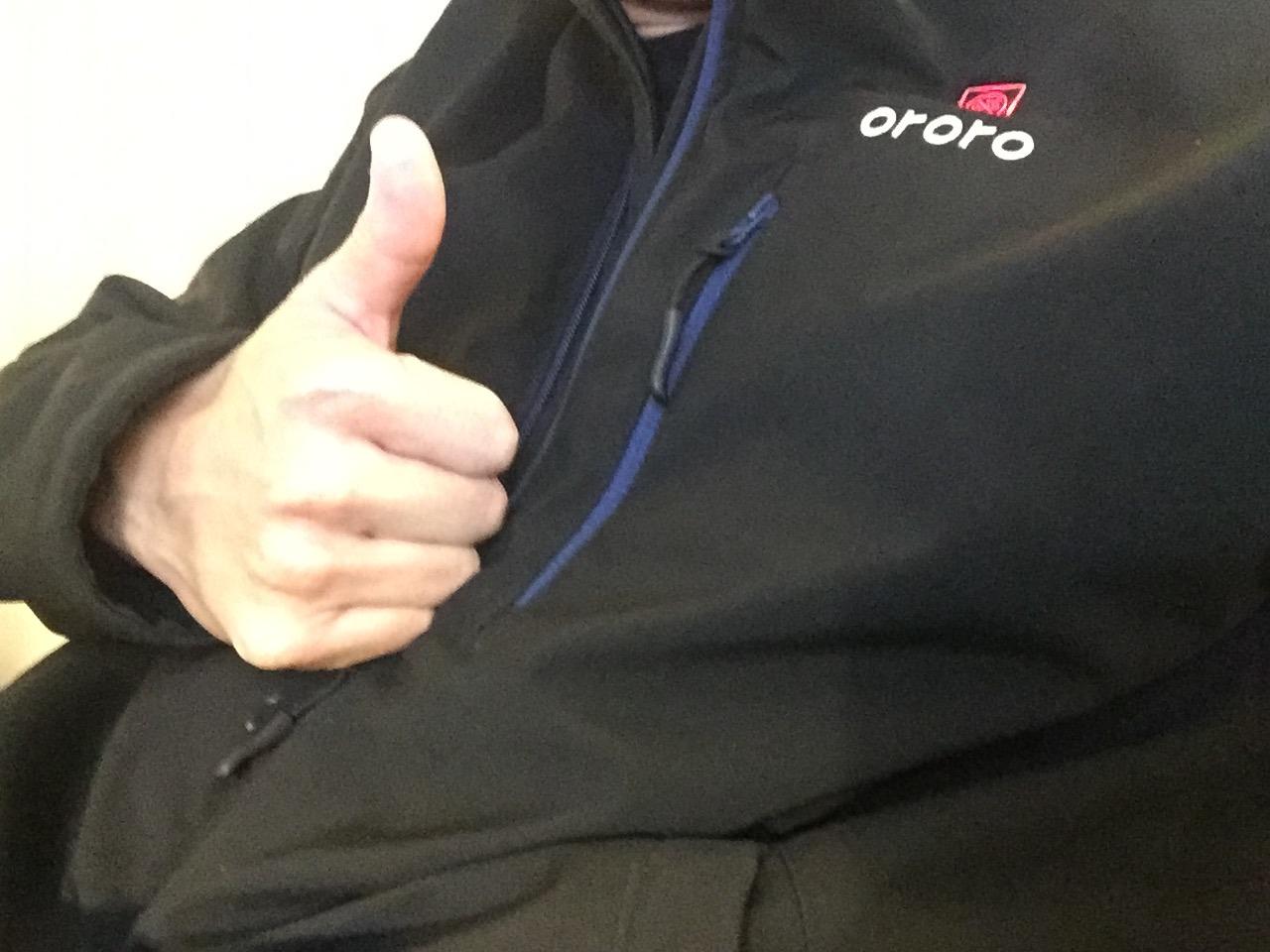 ORORO Men's 4 Heat-Zone Heated Jacket with USB-C Rechargeable Battery, Soft Shell Heated Jacket with Detachable Hood - Customer Photo 1