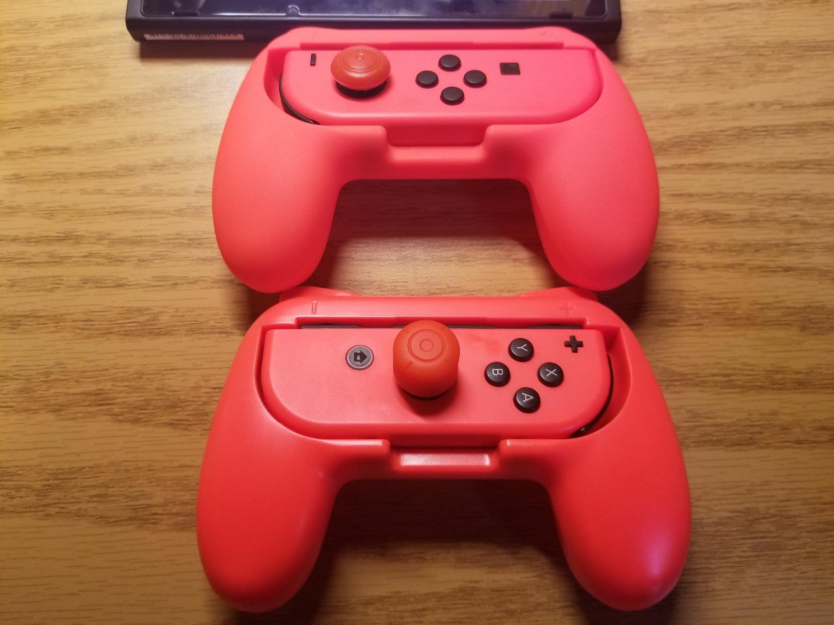 FASTSNAIL Grips Compatible with Nintendo Switch for Joy Con & OLED Model, Wear-Resistant Handle Kit and Non-Slip Thumb Grips (2 Pack, Black) customer photo 2