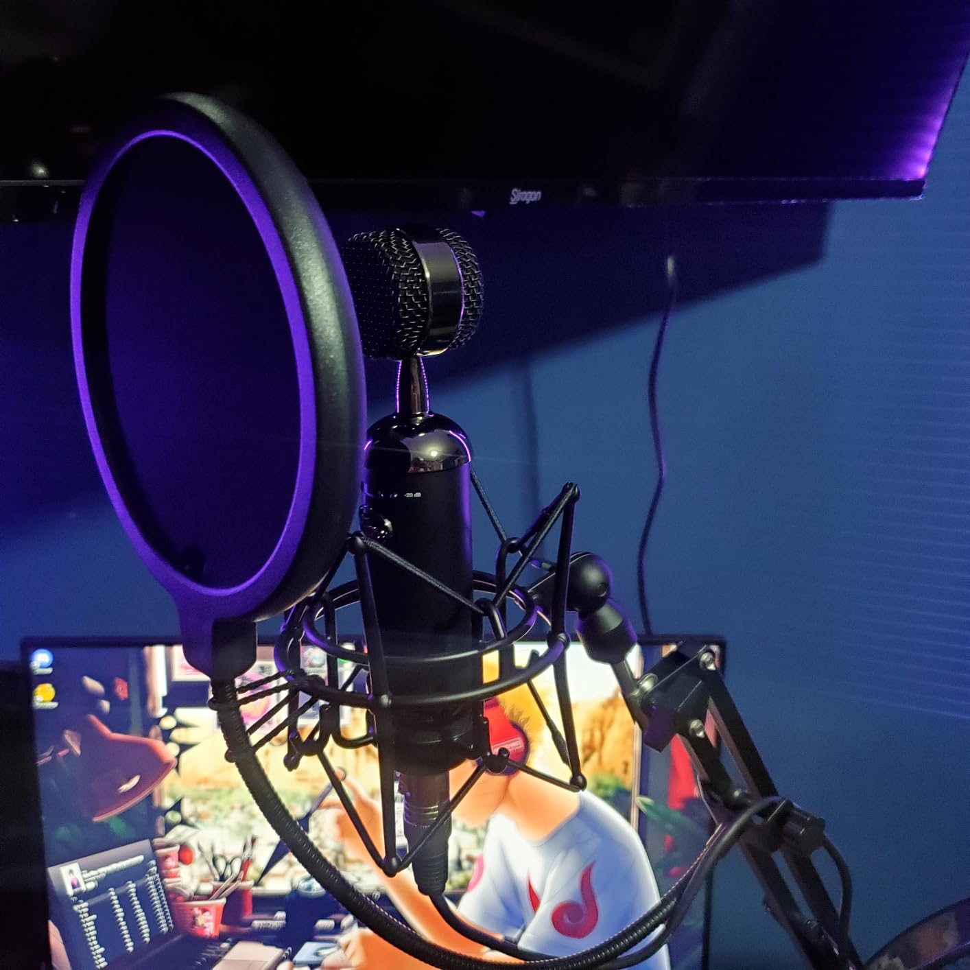 Blue Blackout Spark SL XLR Condenser Microphone for Pro Recording, Streaming, Podcasting, Gaming, with Large Diaphragm Cardioid Mic Capsule, Shockmount, Detailed Natural Sound, Protective Case - Black - Customer Photo 2