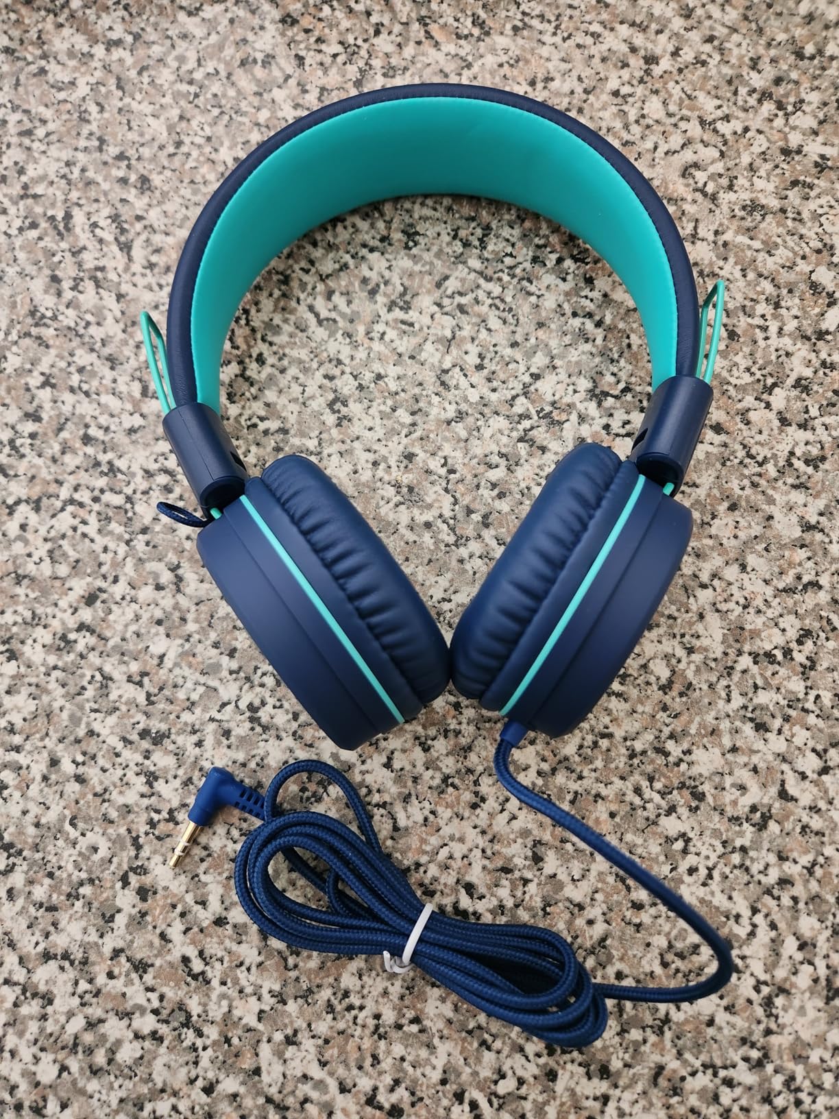 noot products K11 Kids Headphones with Wired Cord 3.5mm Jack Navy/Teal | 5ft Long Cord, Tangle Free, Foldable, Plug in On-Ear Headset for School, Classroom, Boys, Girls, Toddler Laptop Travel Tablet customer photo 2