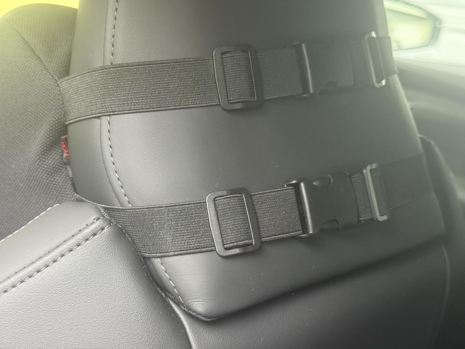 Aukee Memory Foam Car Neck Pillow Soft Leather Headrest for Driving Home Office Black (1PC) - Customer Photo 3