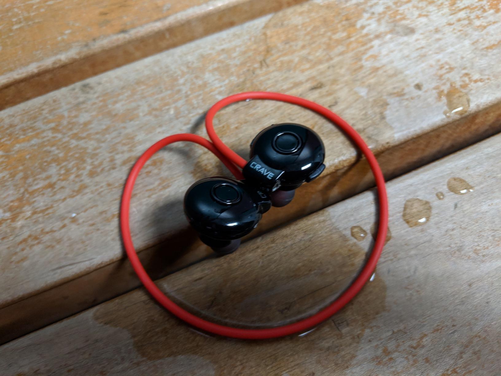 Crave Octane Sport Wireless Bluetooth Earphones, in-Ear Sweat and Water Resistant Stereo Lightweight Headphones Earbuds Premium Sports Headset with Built-in Mic – Red - Customer Photo 2