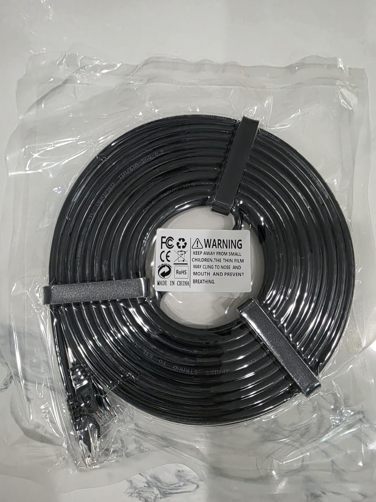 Ultra Clarity Cables Cat 6 Ethernet Cable 100 ft, Outdoor&Indoor 10Gbps Ethernet Cable, High Speed Cat6 Cable RJ45 LAN Internet Cable for Computer, Router, Modem, PS4/5, Xbox, Gaming - Black - Customer Photo 1