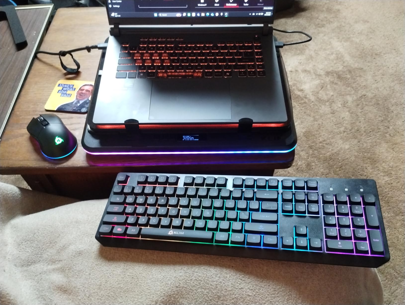 KLIM Chroma Wireless Keyboard – RGB Backlit Gaming, Rechargeable Battery, PC Keyboard, Durable & Water-Resistant, Compatible with PS4, PS5 & Mac - Black - Customer Photo 1