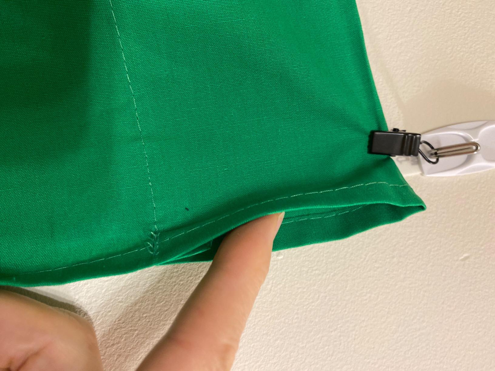 EMART Green Screen Backdrop, 6 x 9 Ft Photography Greenscreen Background Sheet Fabric Kit for YouTube Video Streaming Zoom, Small Photo Chromakey Polyester Cloth Curtain with 4 Clip - Customer Photo 3