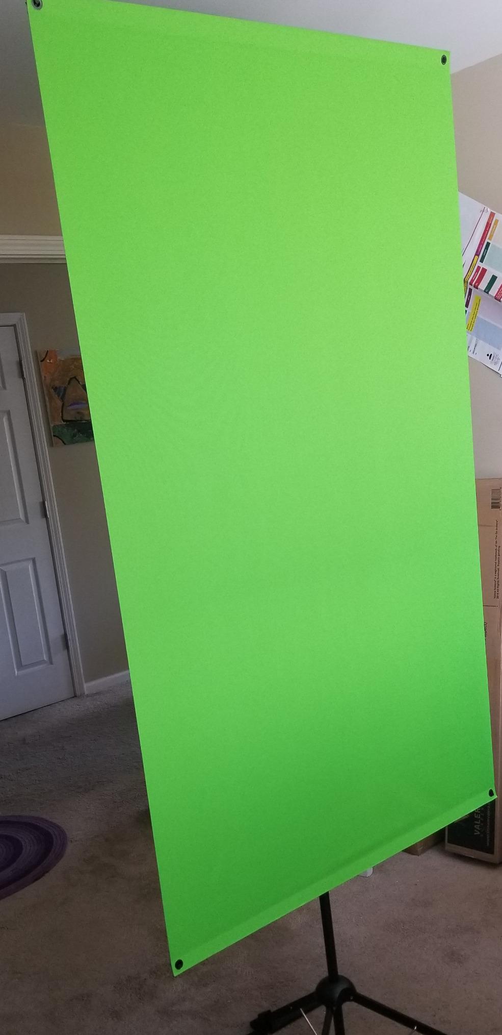Valera 90in Green Screen Backdrop with Stand for Streaming, Ultra Portable 2 Min Setup, Portrait & Landscape, Tripod & Wall Mount, for Tiktok Zoom Video Meetings & More, 1k Free Backgrounds Included - Customer Photo 3