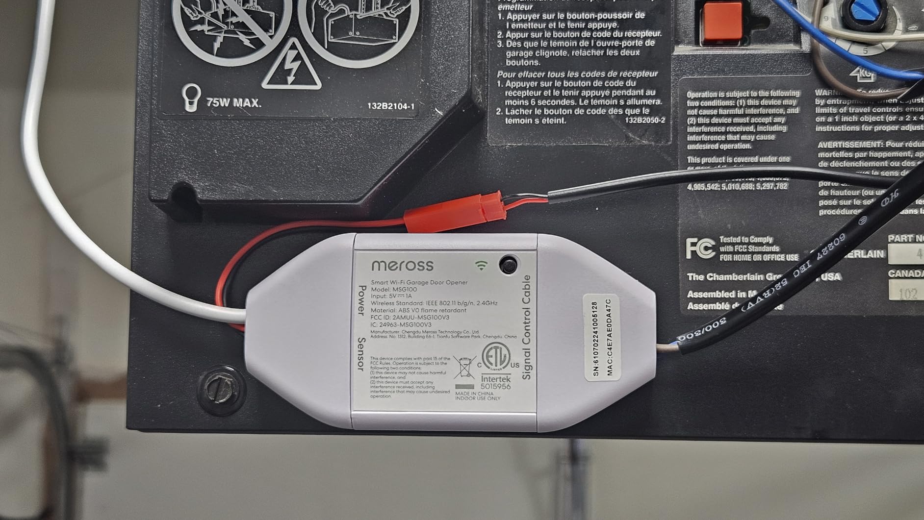 meross Smart WiFi Garage Door Opener Remote, App Control, Works with Alexa, Google Assistant and SmartThings, No Hub Needed（Non HomeKit Versions） - Customer Photo 1