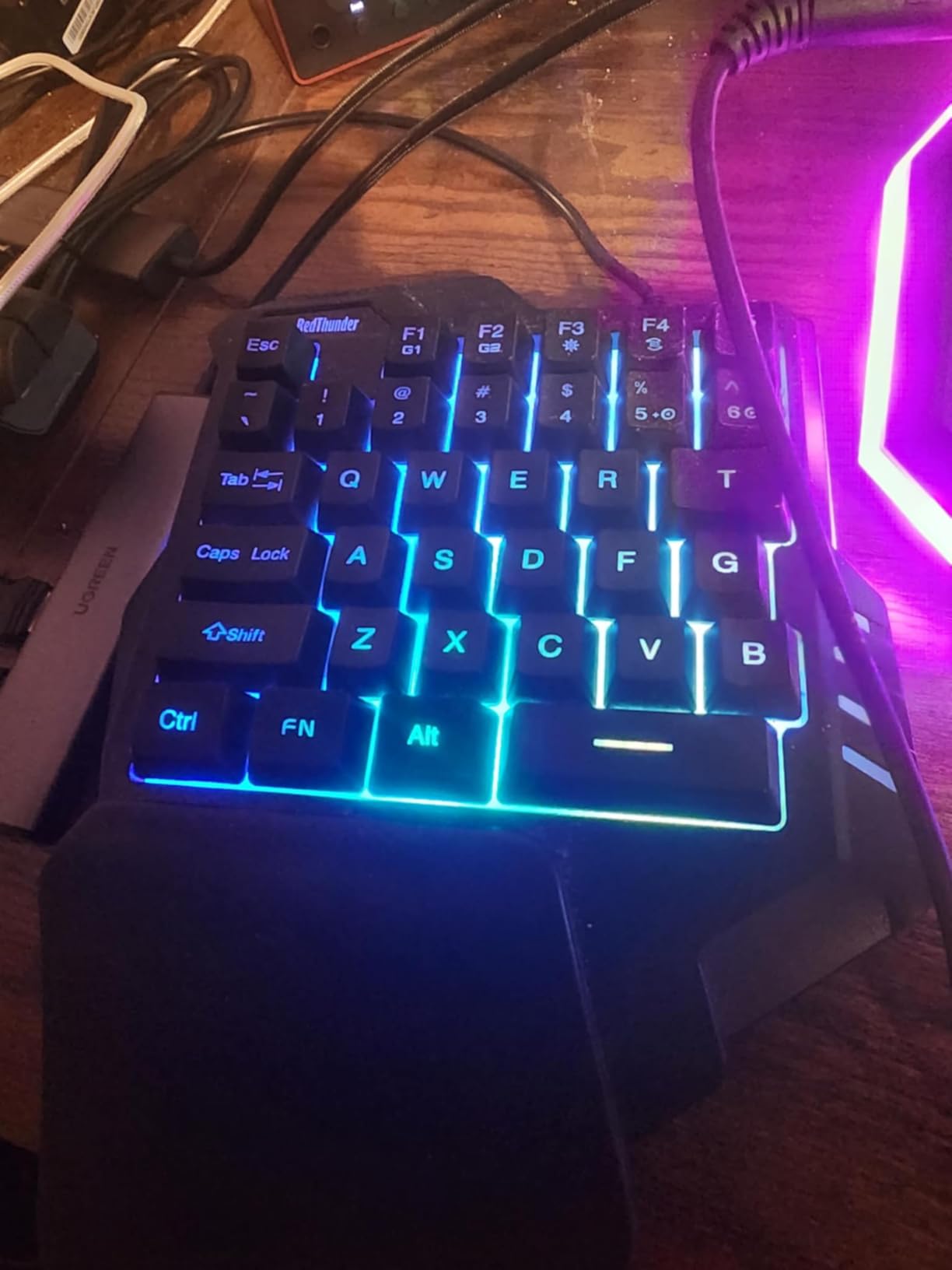 RedThunder One Handed Gaming Keyboard RGB Backlit 35 Keys Portable Mini Gaming Keypad Ergonomic Game Controller for PC Gamer - Customer Photo 1