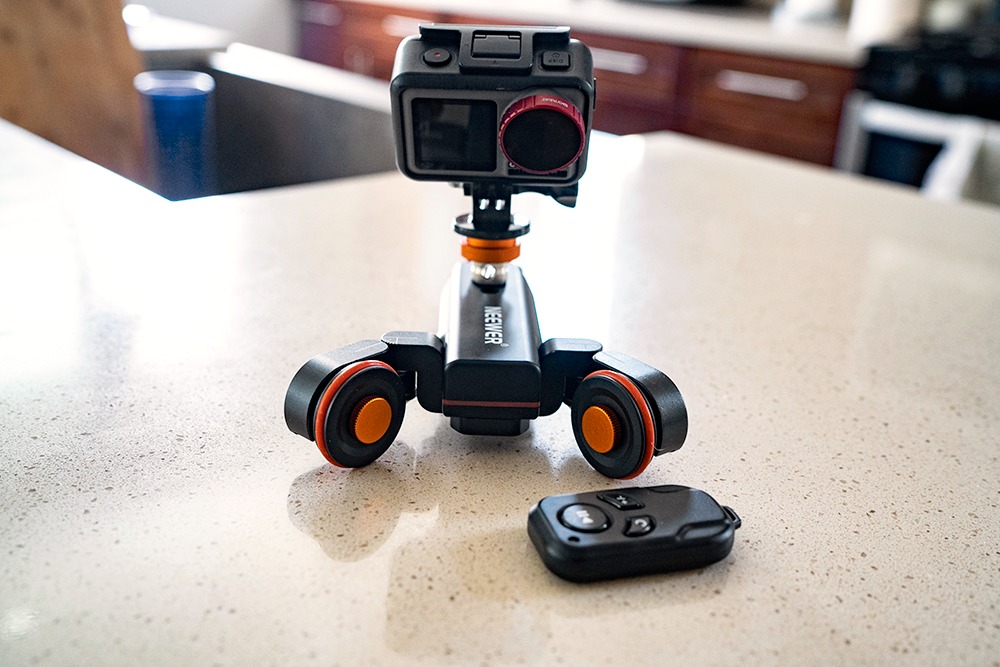 Neewer 3 Wheels Wireless Video Camera Dolly, 3 Speed Motorized Electric Track Rail Slider Dolly Car with Remote Control, Compatible with DSLR Camera Camcorder GoPro iPhone and Android Smartphone - Customer Photo 2