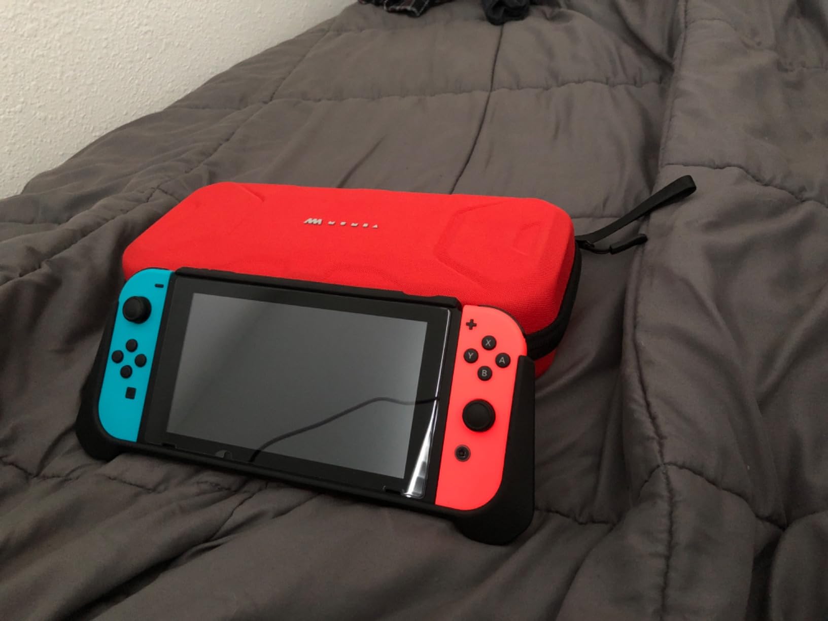 Mumba Protective Case for Nintendo Switch, [Battle Series] Heavy Duty Grip Cover for Nintendo Switch Console with Comfort Padded Hand Grips and Kickstand (Black) - Customer Photo 1