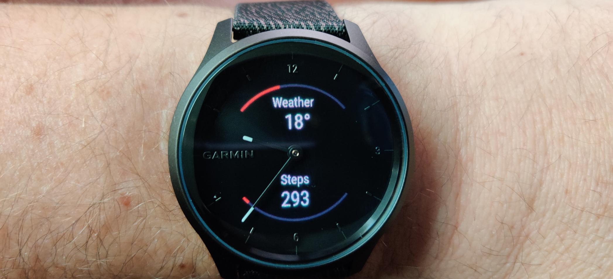 Garmin vivomove Style, Hybrid Smartwatch with Real Watch Hands and Hidden Color Touchscreen Displays, Graphite with Black Woven Nylon Band - Customer Photo 1