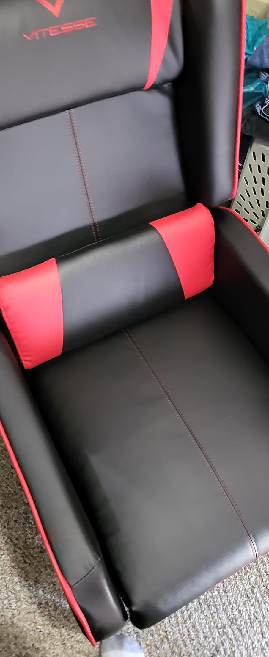 VITESSE VIT Gaming Recliner Chair Racing Style Single PU Leather Sofa Modern Living Room Recliners Ergonomic Comfortable Home Theater Seating, Blue. - Customer Photo 1
