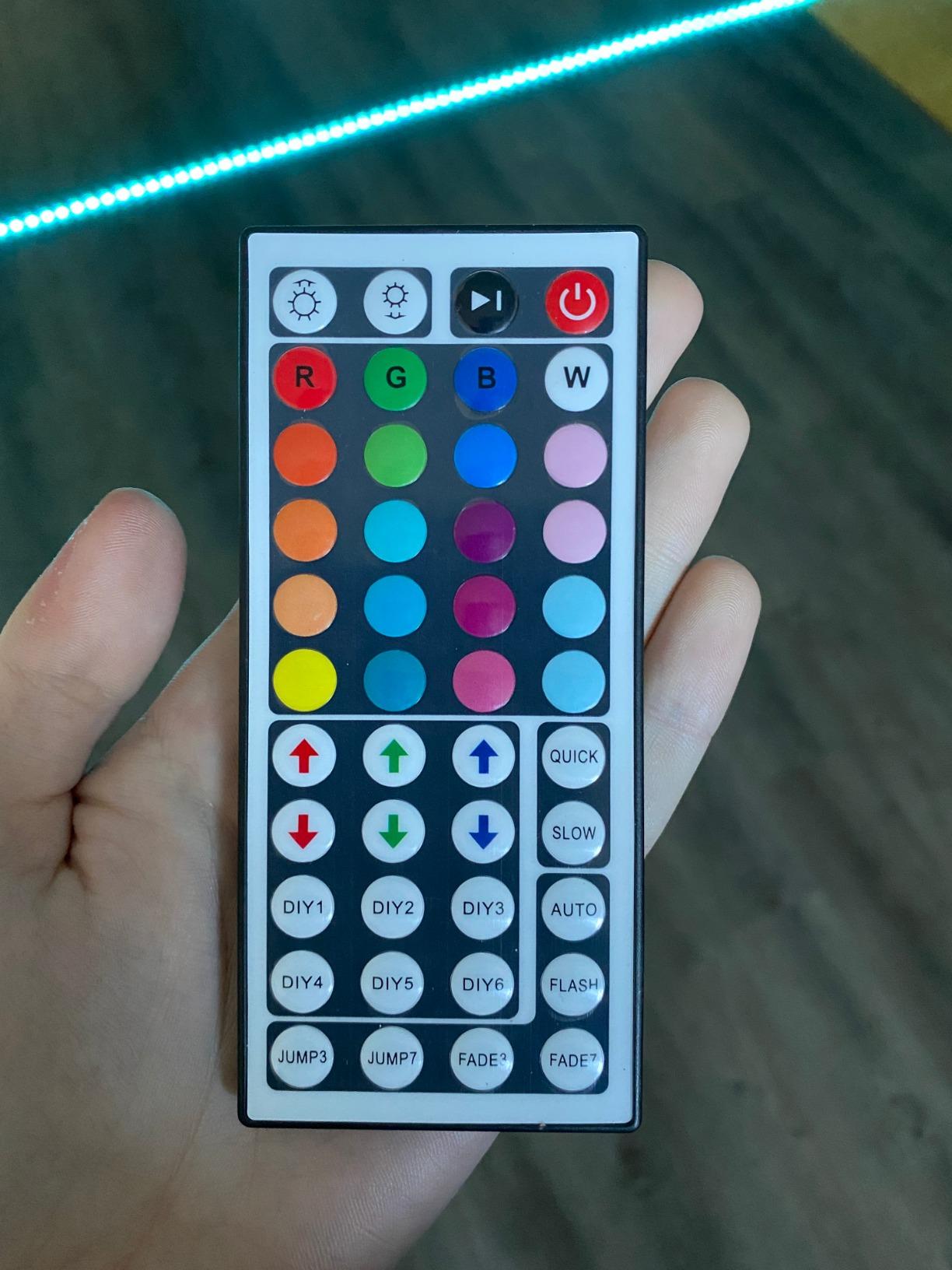 LE LED Strip Lights, RGB 5050 LED Strips with Remote Controller, Color Changing Tape Light with 12V Power Supply for Room, Bedroom, TV, Kitchen, Desk - Customer Photo 2