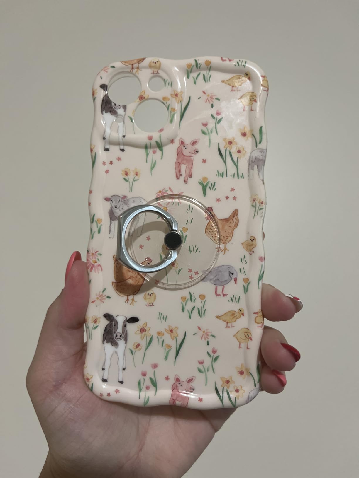Cell Phone Ring Holder Stand Transparent Finger Grip Loop 360 Degree Rotation Finger Ring Stand (2 Silver 2 Black (Round)) - Customer Photo 1