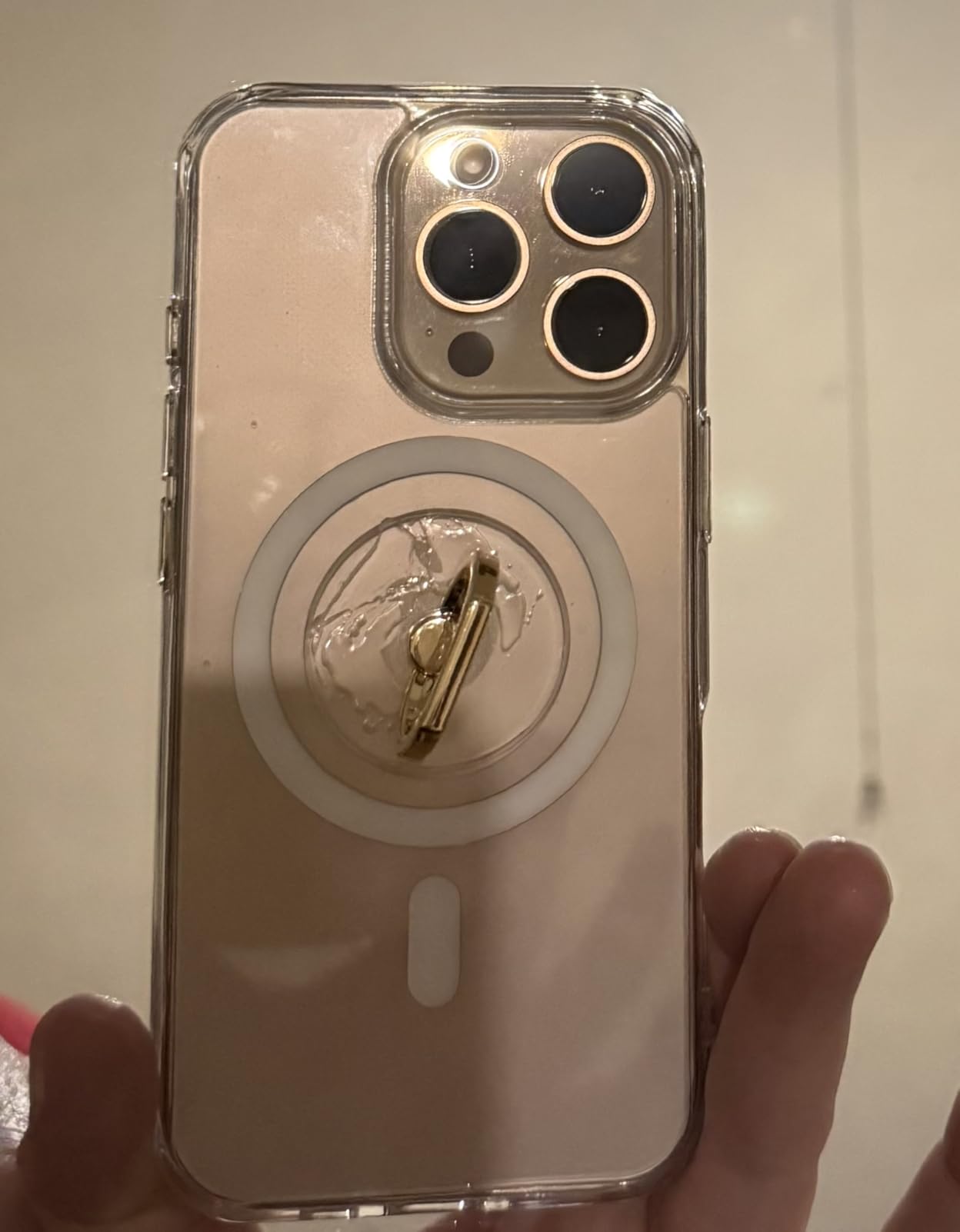 Cell Phone Ring Holder, Transparent Ring Holder 360°Rotation Finger Ring Stand, Clear Cell Phone Kickstand Compatible with Most of Phones, Tablet and Case, (2Silver+1Black+1Rose Gold) - Customer Photo 4