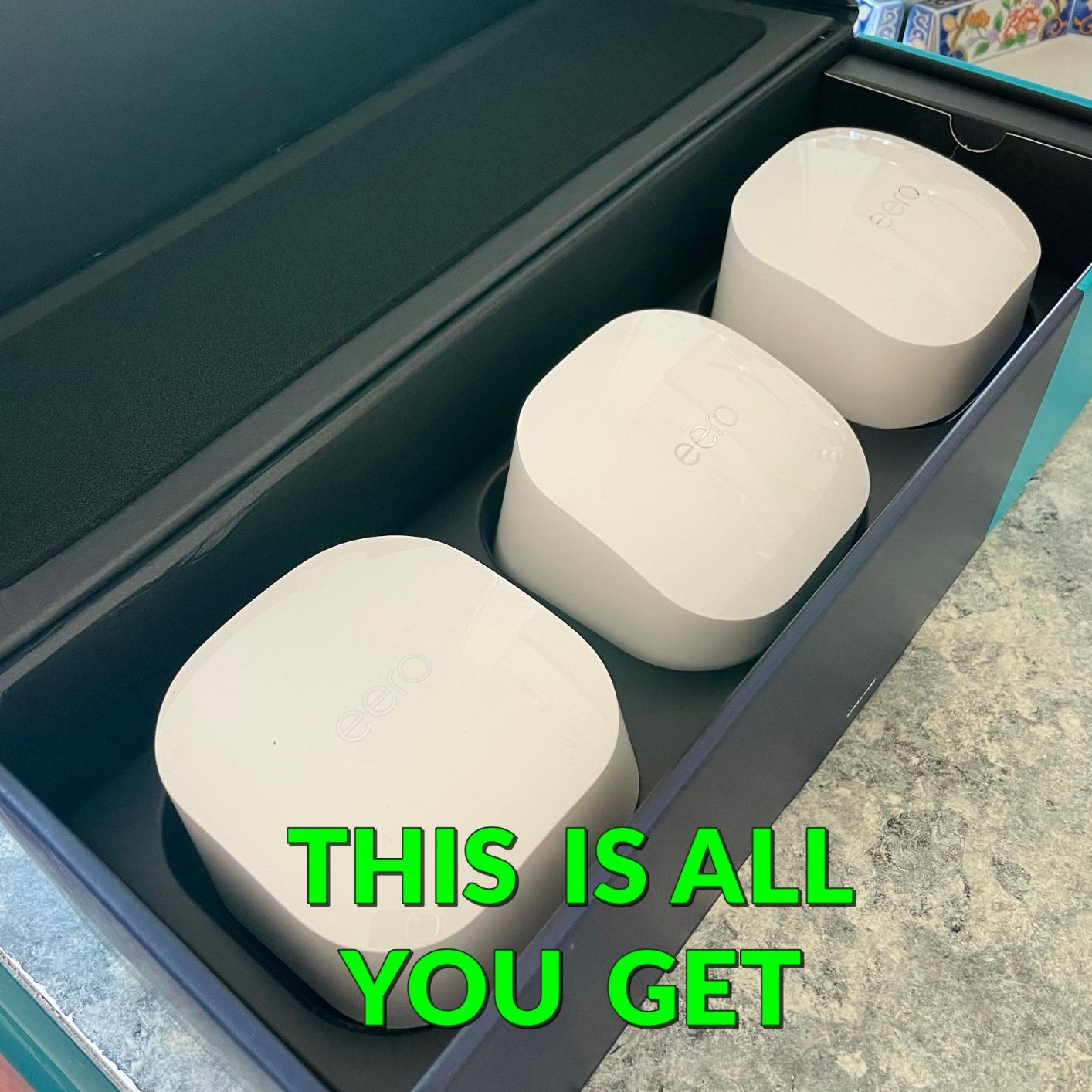 Amazon eero 6 mesh wifi system - Supports internet plans up to 500 Mbps, Coverage up to 4,500 sq. ft., Connect 75+ devices, 3-pack (1 router + 2 extenders) - Customer Photo 3