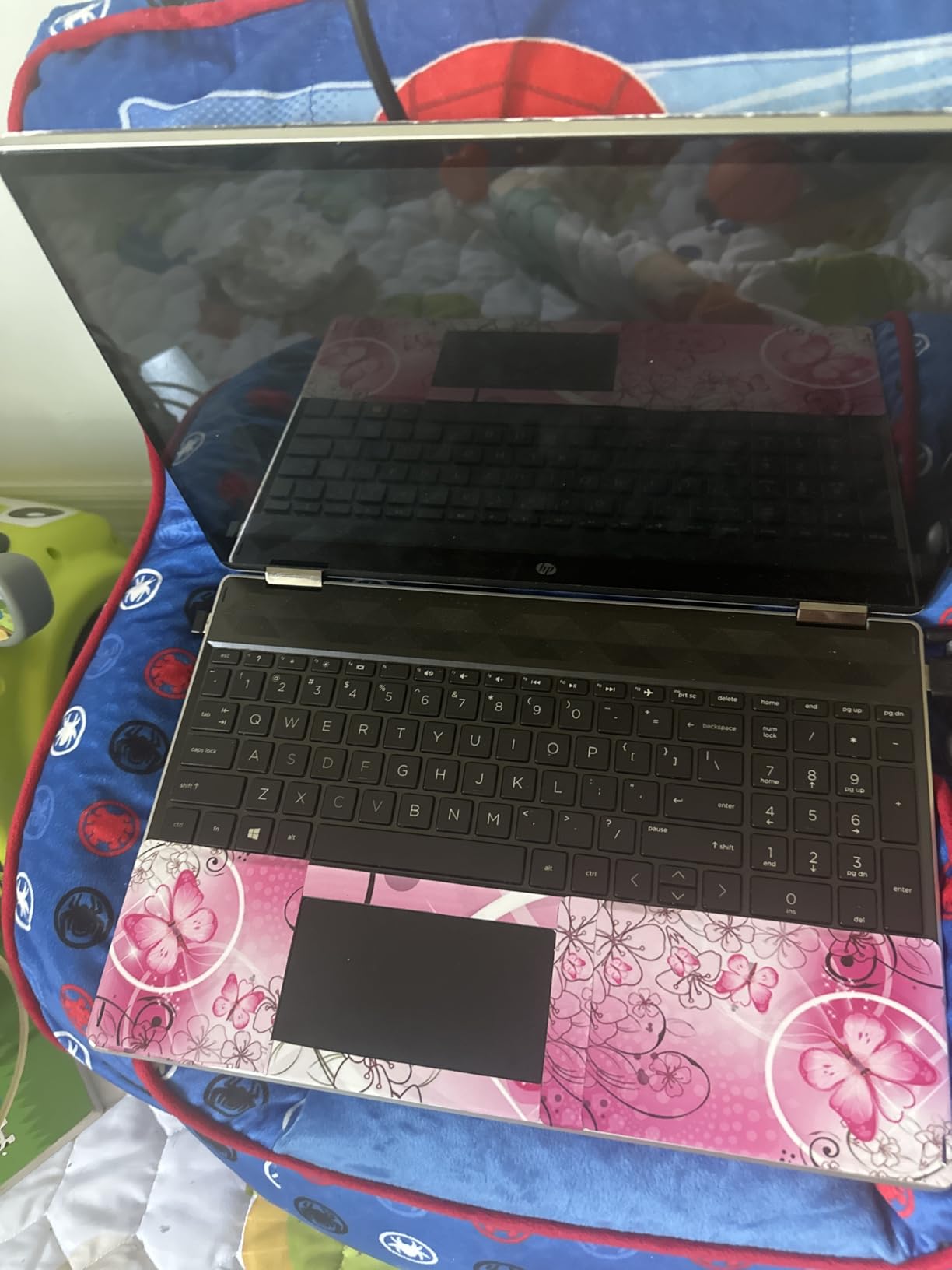 Black Flower 11.6 13 13.3 14 15 15.6 Inch Netbook Laptop Skin Sticker Reusable Protector Cover for Laptop Notebook FY-NEK-11 - Customer Photo 1
