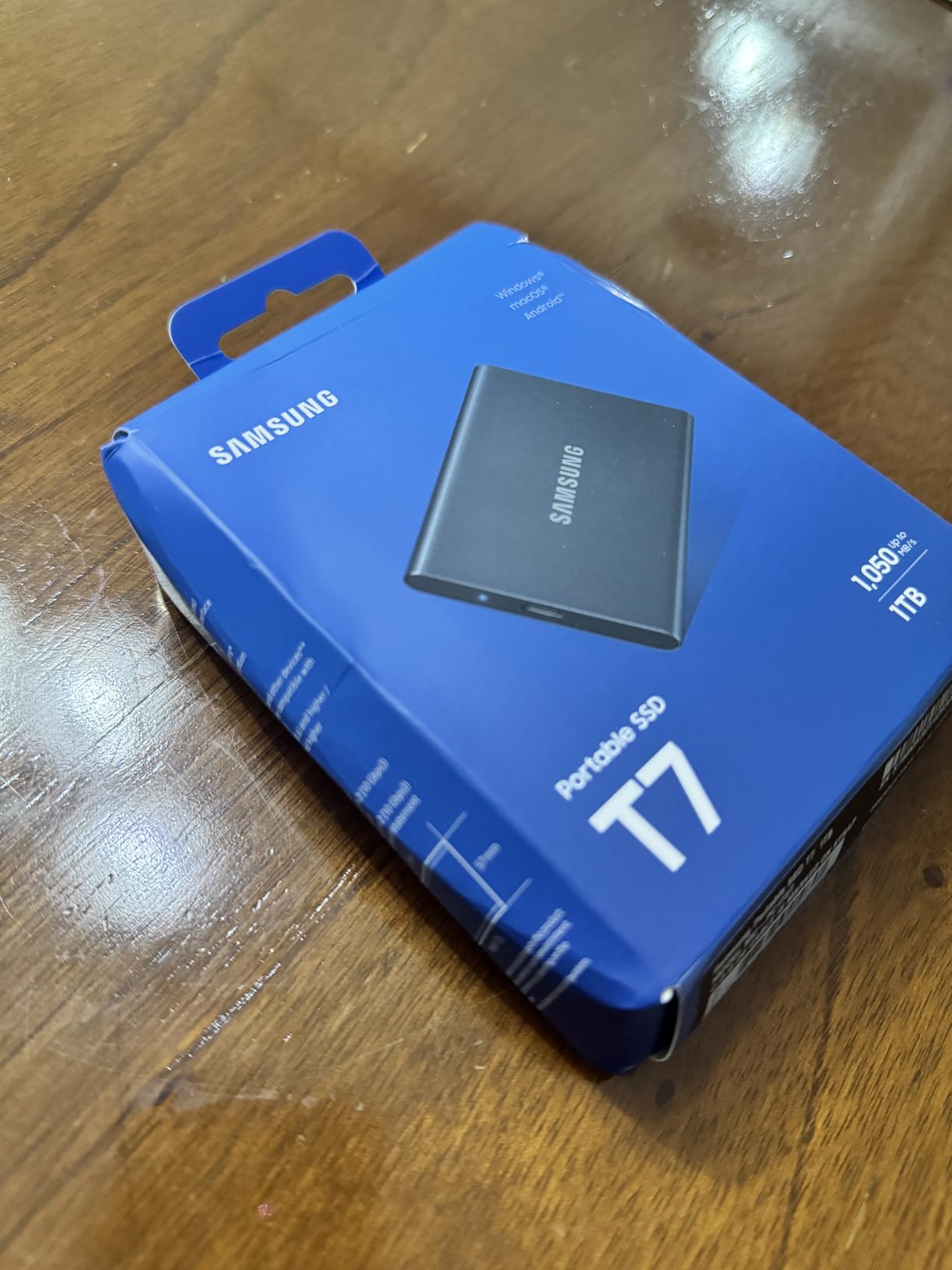 SAMSUNG T7 Portable SSD, 1TB External Solid State Drive, Speeds Up to 1,050MB/s, USB 3.2 Gen 2, Reliable Storage for Gaming, Students, Professionals, MU-PC1T0T/AM, Gray - Customer Photo 4