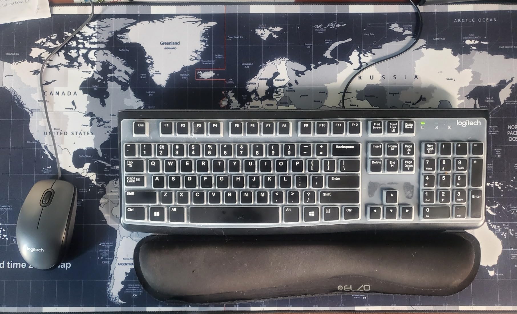 Large Extended Gaming Mouse Pad with Stitched Edges, (31.5X15.7In) Durable Non-Slip Natural Rubber Base, Waterproof Computer Keyboard Pad Mat for Esports Pros/Gamer/Desktop/Office/Home-Black - Customer Photo 3