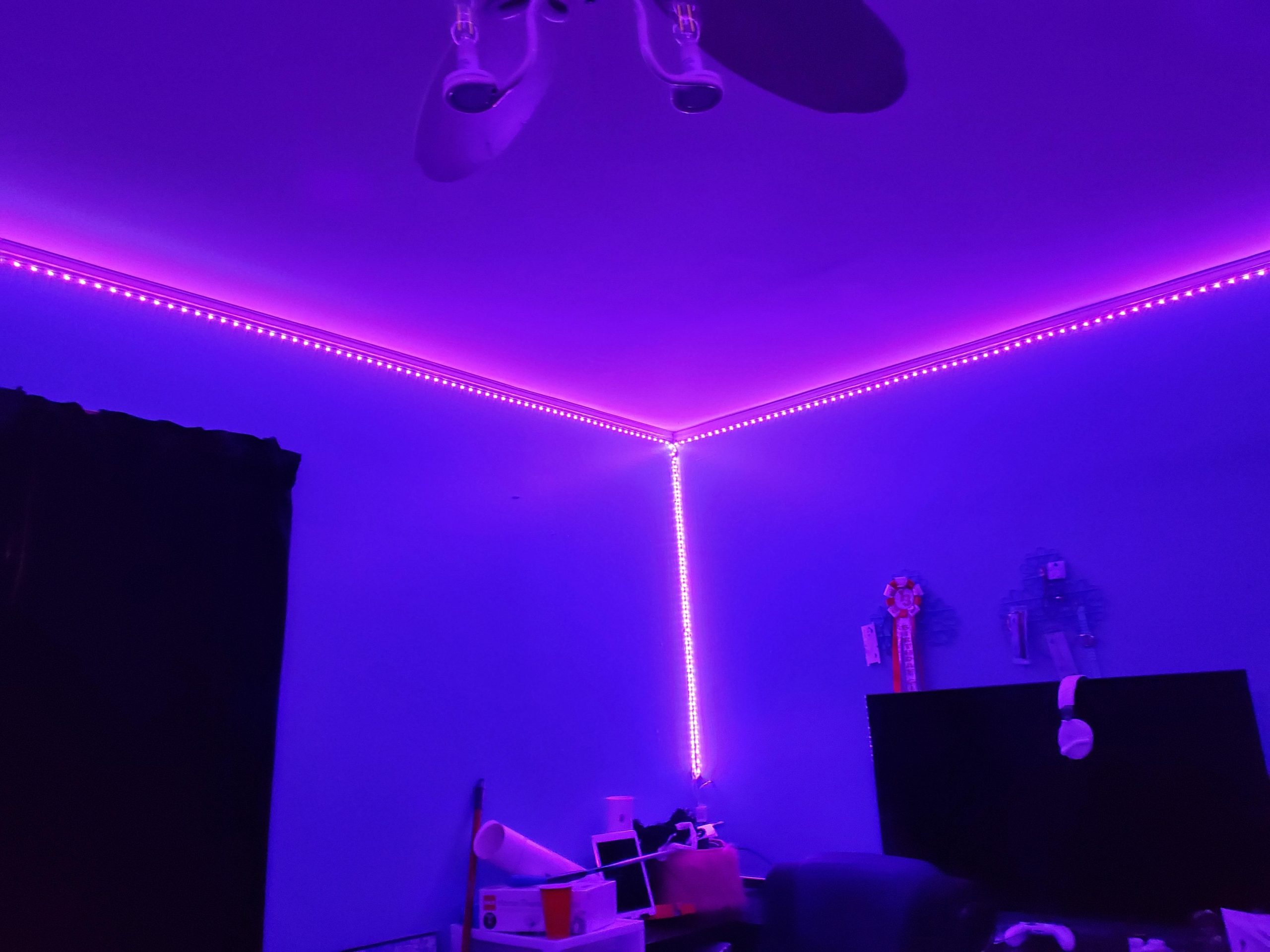 Lepro LED Strip Lights, 32.8ft RGB LED Strip Lights with 44 Keys IR Remote and 12V Power Supply, Flexible Color Changing 5050 300 LEDs Light Strips Kit for Bedroom, Home, Kitchen (2X16.4FT) - Customer Photo 2