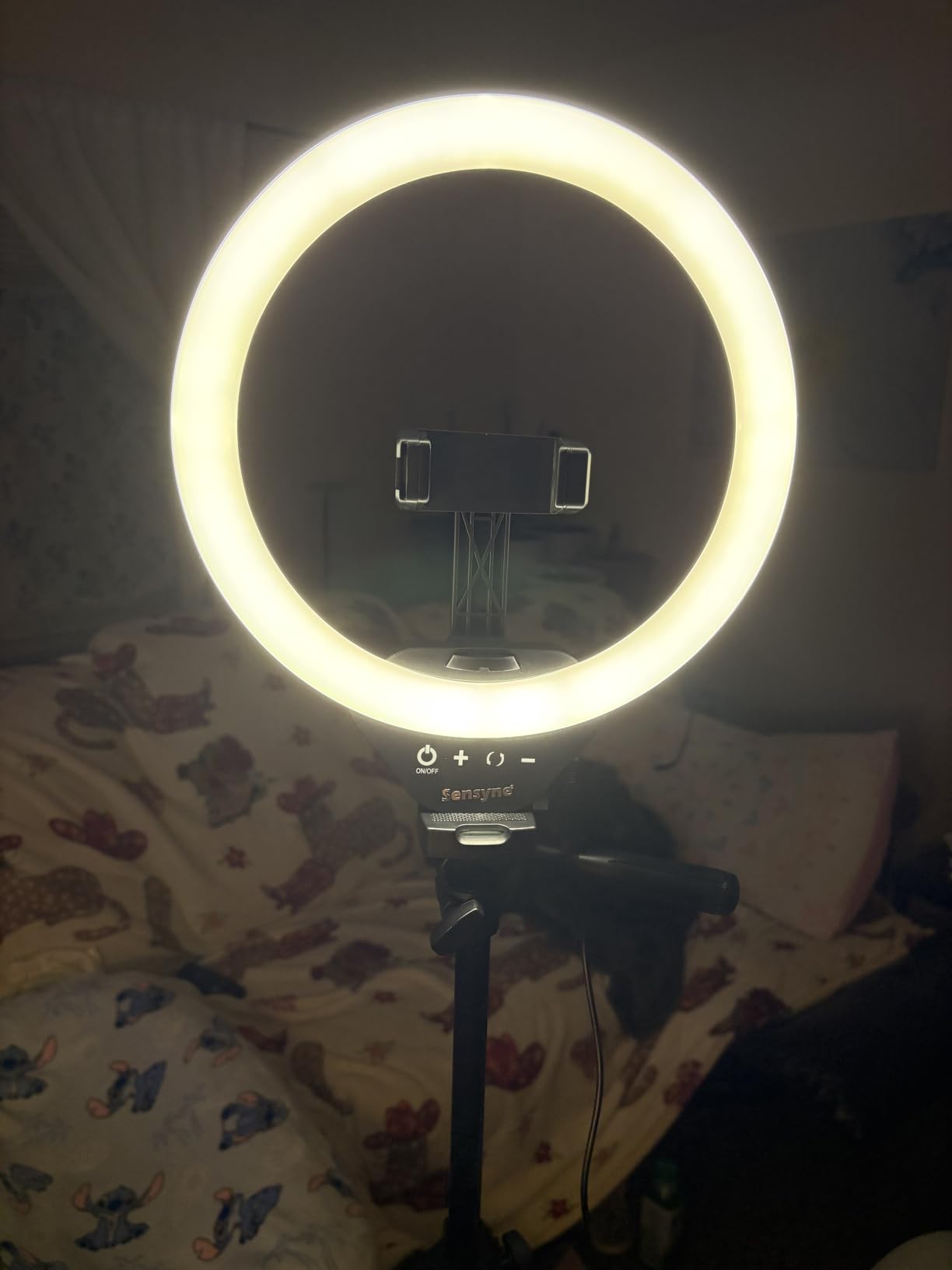 Sensyne 10'' Ring Light with 50'' Extendable Tripod Stand, LED Circle Lights with Phone Holder for Live Stream/Makeup/YouTube Video/TikTok, Compatible with All Phones - Customer Photo 1