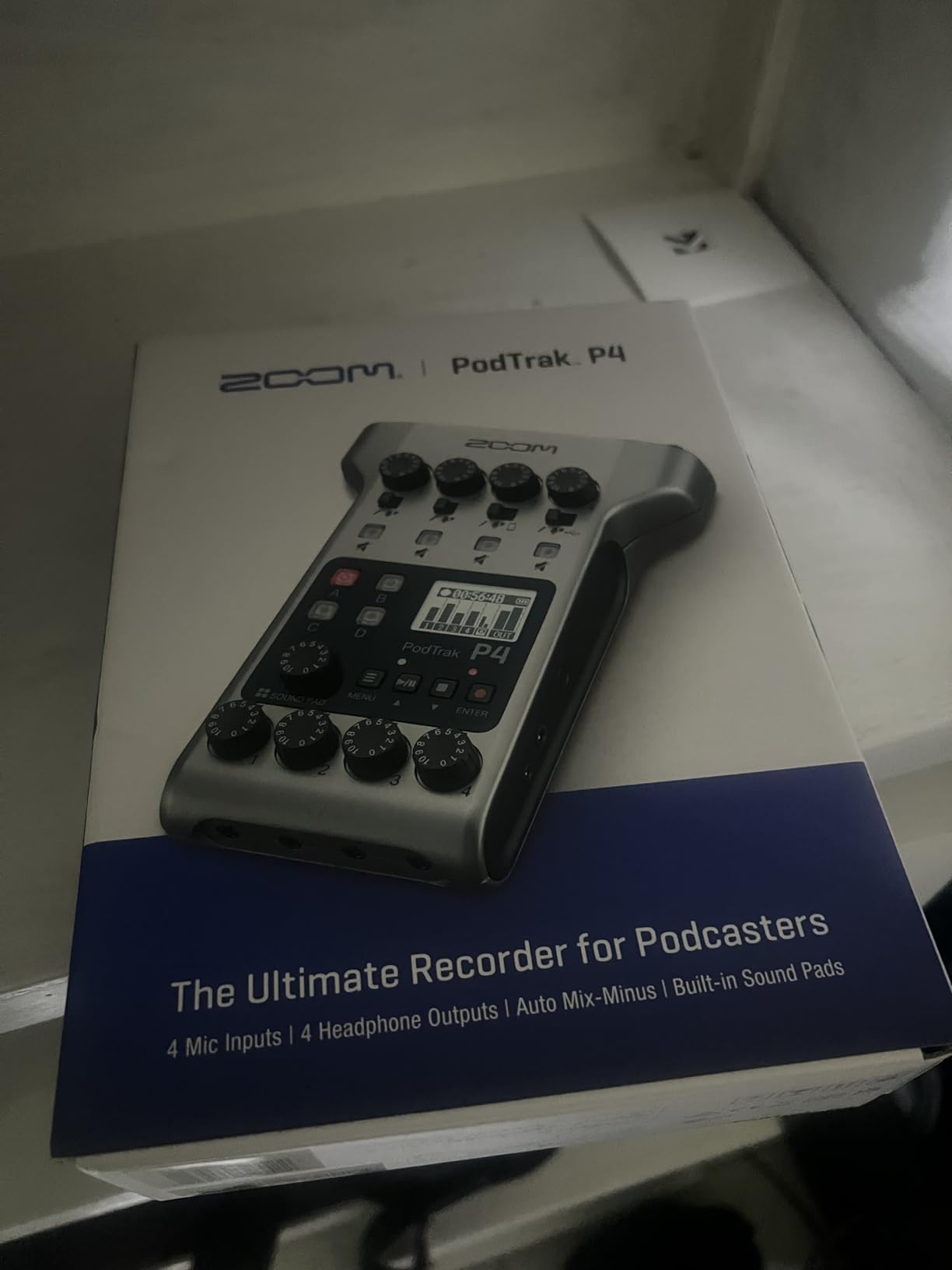 Zoom PodTrak P4 Podcast Recorder, Battery Powered, 4 Microphone Inputs, 4 Headphone Outputs, Phone Input, Sound Pads, Record to SD card, Audio Interface Mode - Customer Photo 1