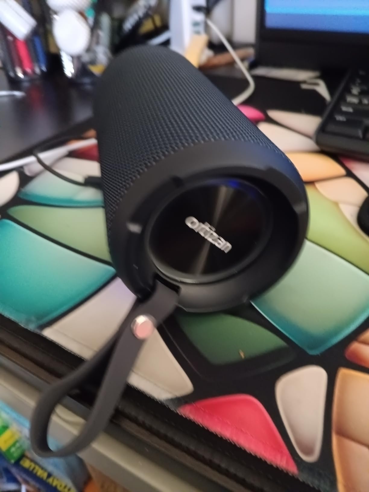 Ortizan Portable Bluetooth Speaker x Stocking Stuffers: IPX7 Waterproof, Wireless, Big Sound, Deep Bass, Dual Pairing, 30H Playtime, White Elephant Gift for Adults Men Women Teen Boys Girls (Black) - Customer Photo 4