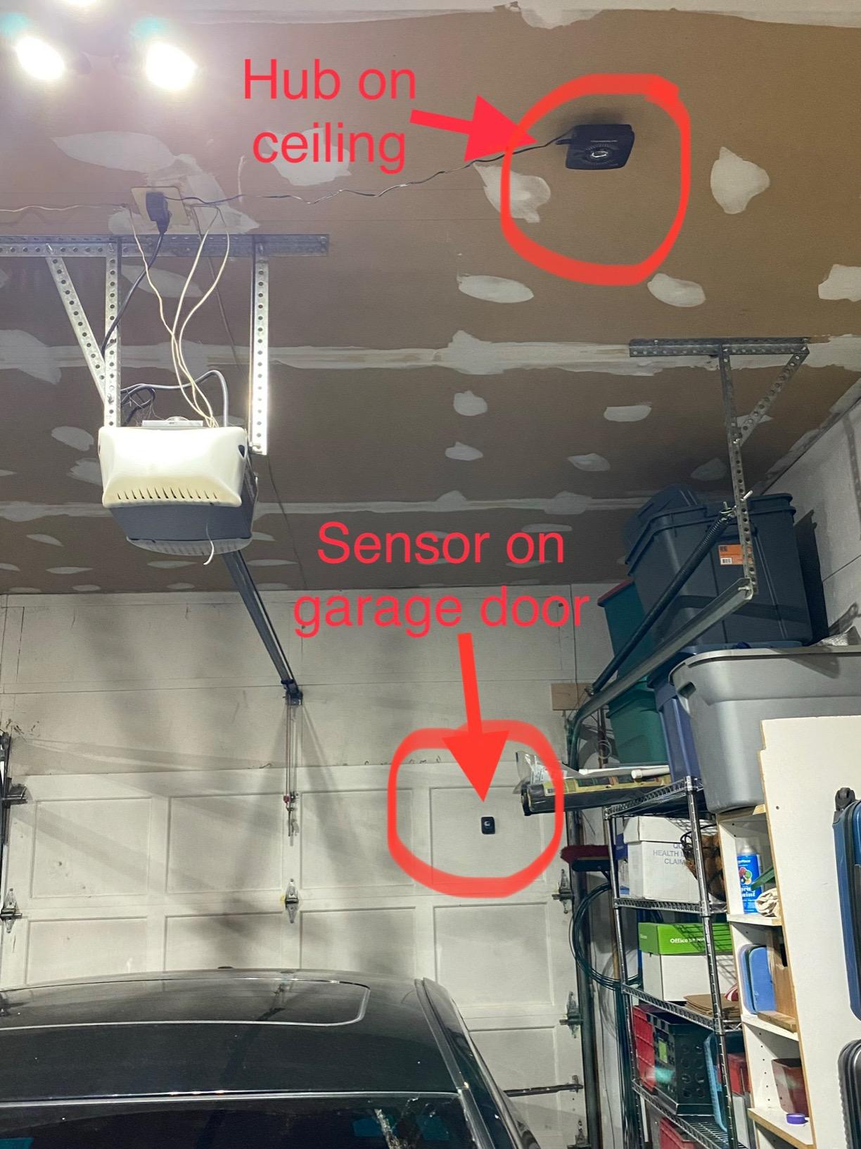 CHAMBERLAIN Smart Garage Control - Wireless Garage Hub and Sensor with Wifi & Bluetooth - Smartphone Controlled, myQ-G0401-ES, White - Customer Photo 1