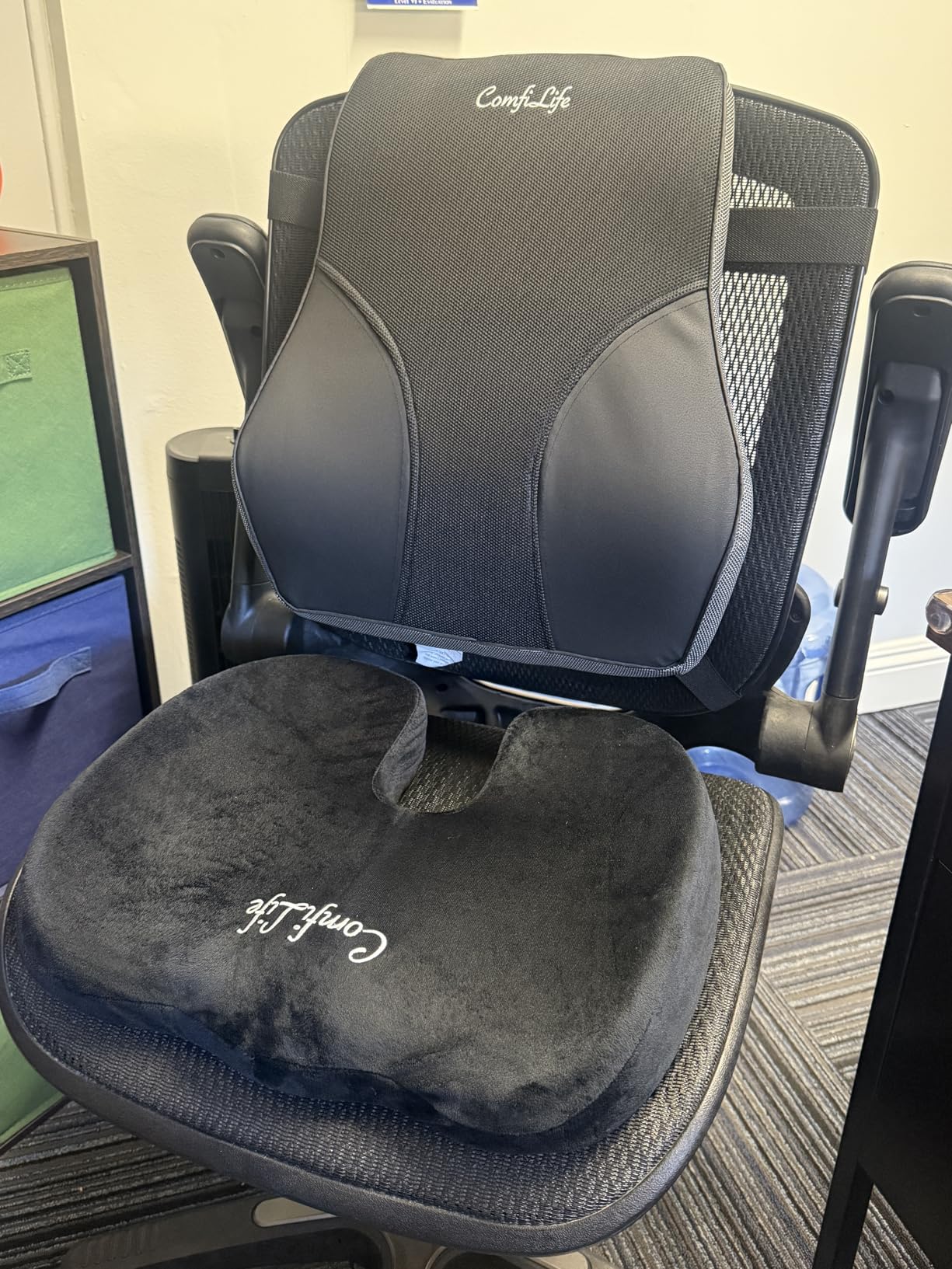 ComfiLife Premium Gel & Memory Foam Seat Cushion – Doctor Recommended Office Chair Cushion, Car Seat Cushion – Chair Cushions for Back & Sciatica Pain Relief – Seat Cushions for Office & Desk (Black) - Customer Photo 2