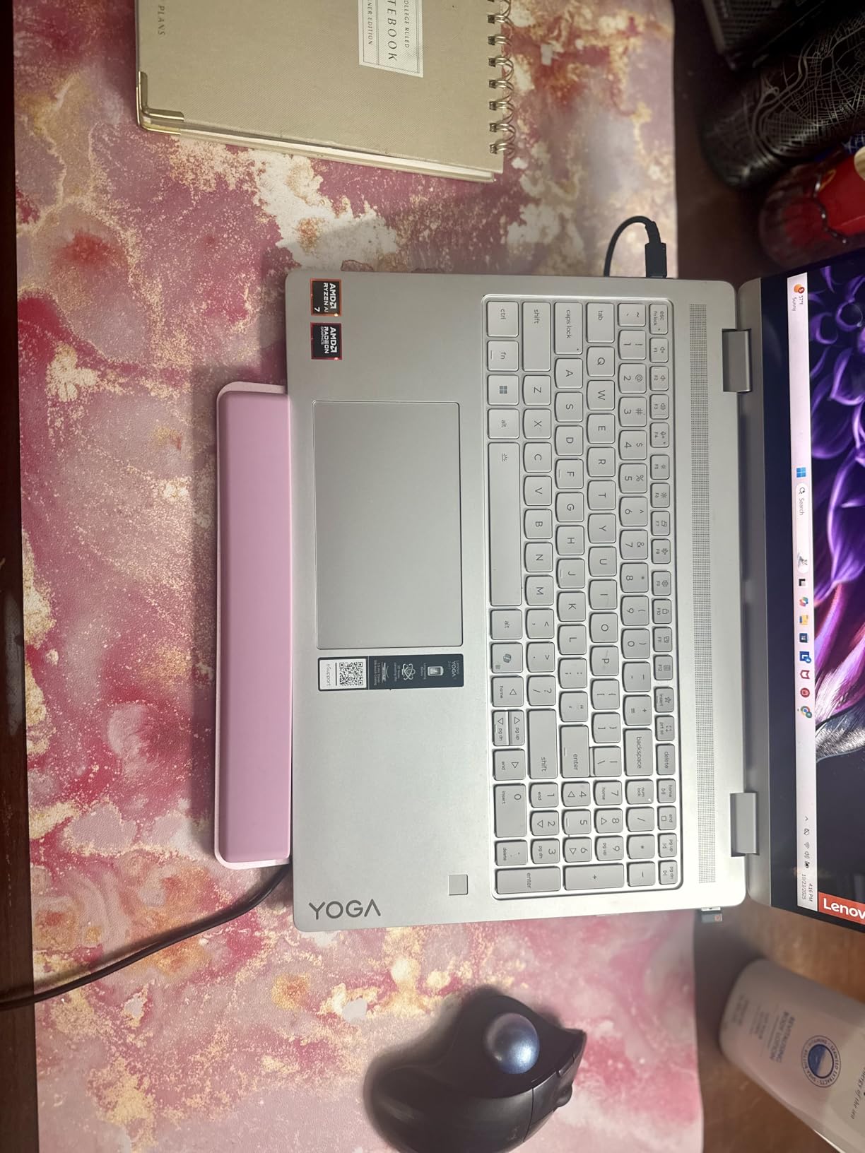 QIYI Large Mouse Pad, Cute Pink Desk Mat for Desktop, Women Girls PU Leather Desk Pad Waterproof Gaming Mousepad, Rose Gold Marble Computer Protector Writing Pad for School Office Home 31.5