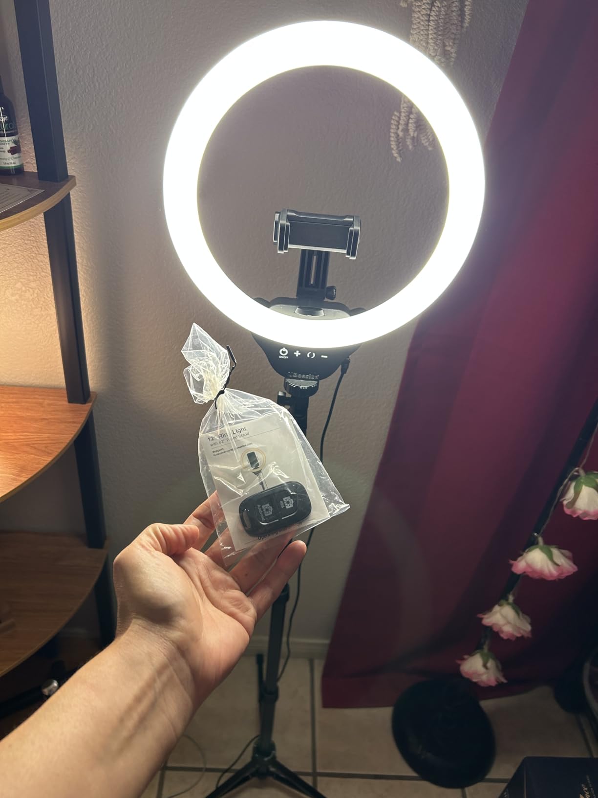 UBeesize 12'' Selfie Ring Light with 62'' Tripod Stand for Video Recording, Live Streaming(YouTube, Instagram, TIK Tok), Compatible with Phones, Cameras and Webcams - Customer Photo 1