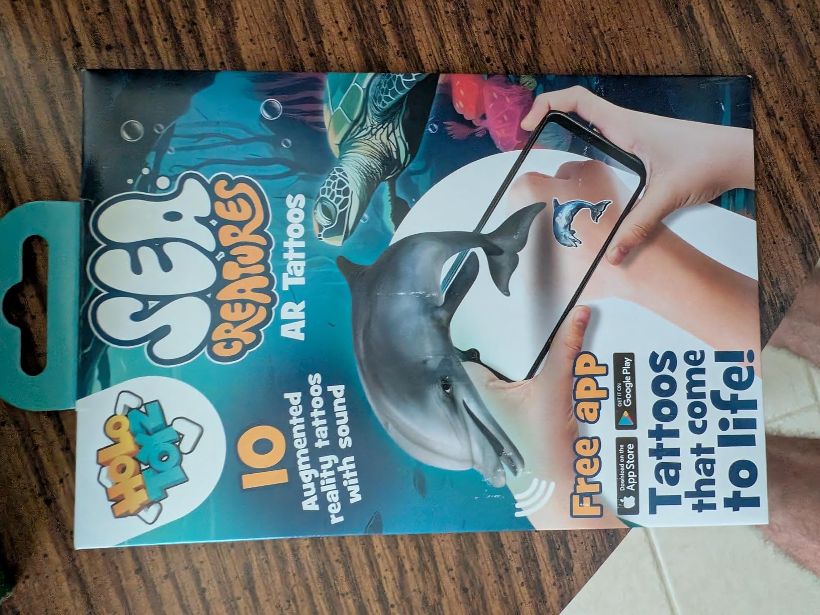 Abacus Brands Holotoyz Sea Creatures AR Tattoos - Magic Augmented Reality Hologram Temporary Tattoos Come to Life with Smart Phone - 4D For Kids - Customer Photo 1