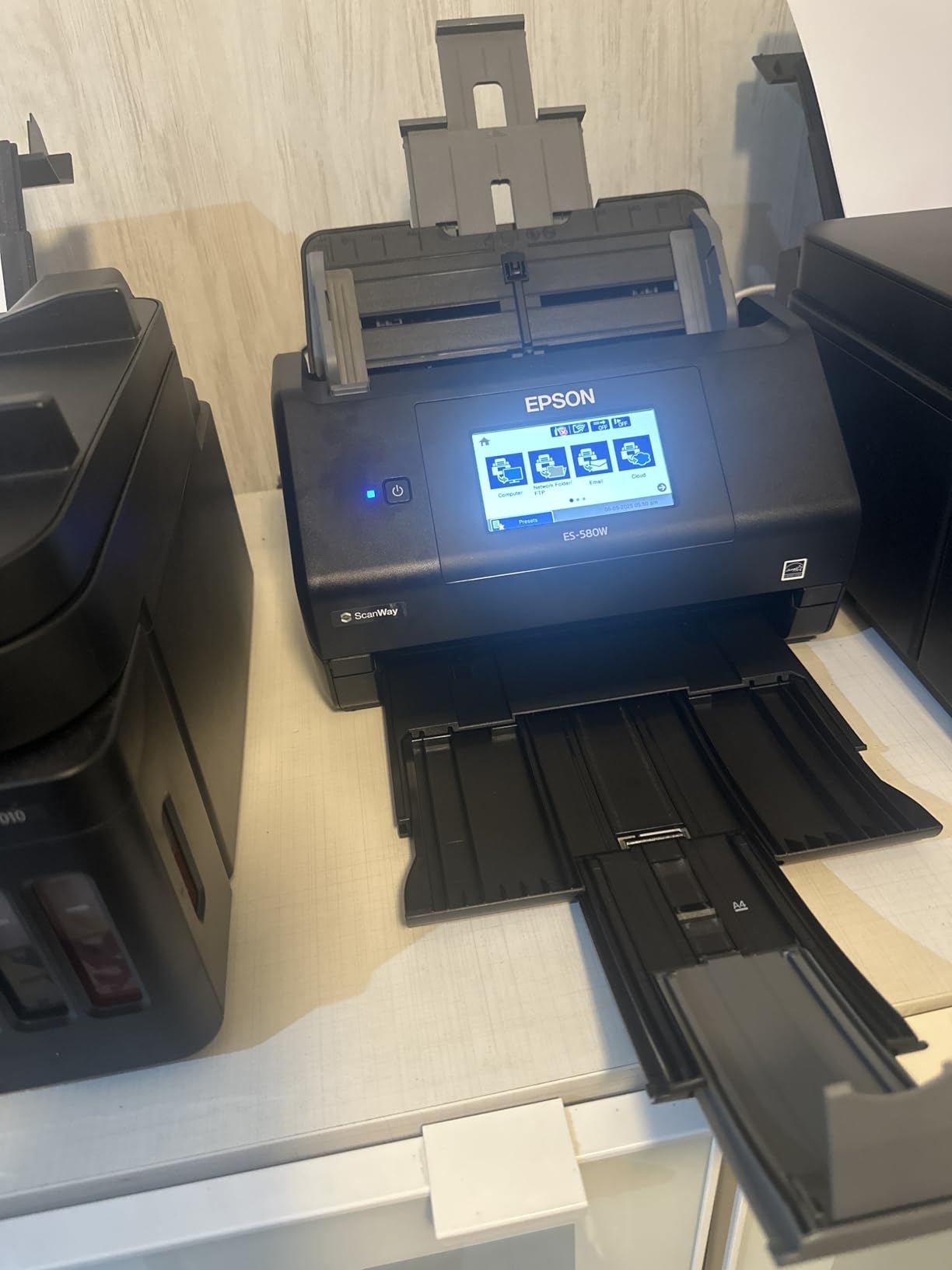 Epson Workforce ES-580W Wireless Color Duplex Desktop Document Scanner for Computers Including PC and Mac with 100 Sheet ADF Auto Feeder and Intuitive 4.3 in Touchscreen, Black customer photo 1