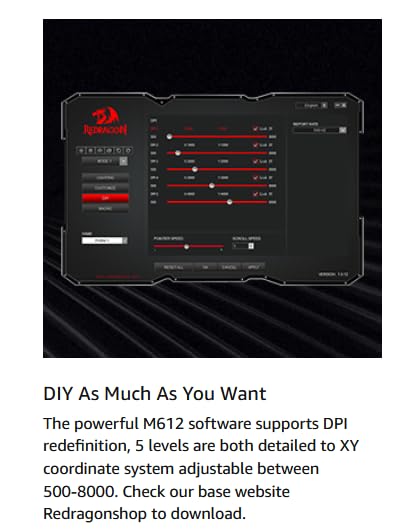 Redragon M612 Predator RGB Gaming Mouse, 8000 DPI Wired Optical Mouse with 11 Programmable Buttons & 5 Backlit Modes, Software Supports DIY Keybinds Rapid Fire Button - Customer Photo 4