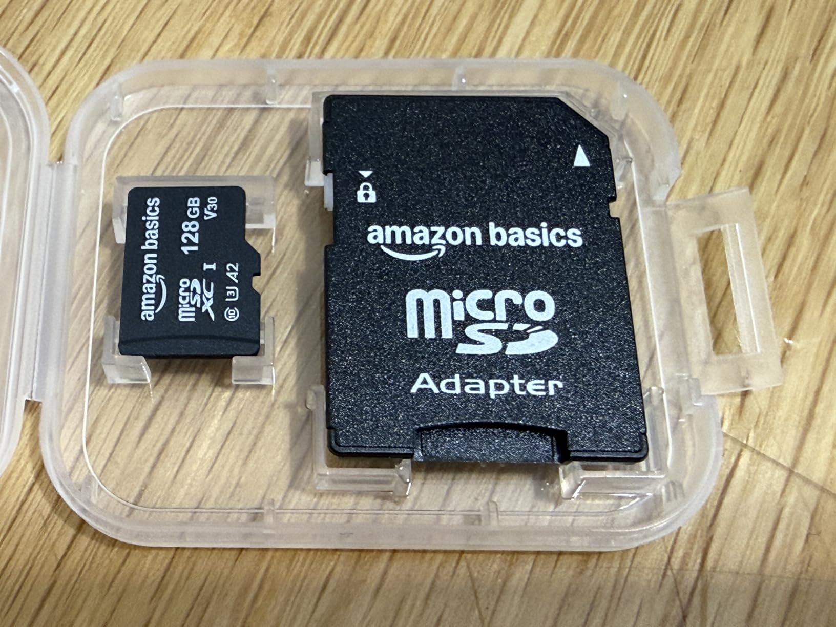 Amazon Basics Micro SDXC Memory Card with Full Size Adapter, A2, U3, Read Speed up to 100 MB/s, 128 GB, Black - Customer Photo 1