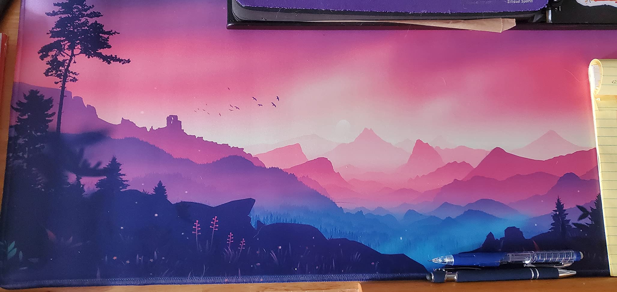 Gaming Mouse Pad, Large Mouse Pad Size 27.5x11.8 Thickness 0.12 inches,Premium-Textured Non-Slip & Waterproof Computer Mousepad with Stitched Edges for Gaming, Office & Home-70x30 Black - Customer Photo 1