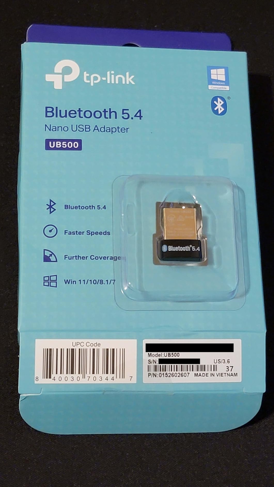 TP-Link USB Bluetooth Adapter for PC - Bluetooth 5.4 Dongle Receiver, Plug and Play, Nano Design, EDR & BLE, Supports Windows 11/10/8.1/7 for Desktop, Laptop, PS5/PS4/Xbox Controller (UB500) - Customer Photo 5