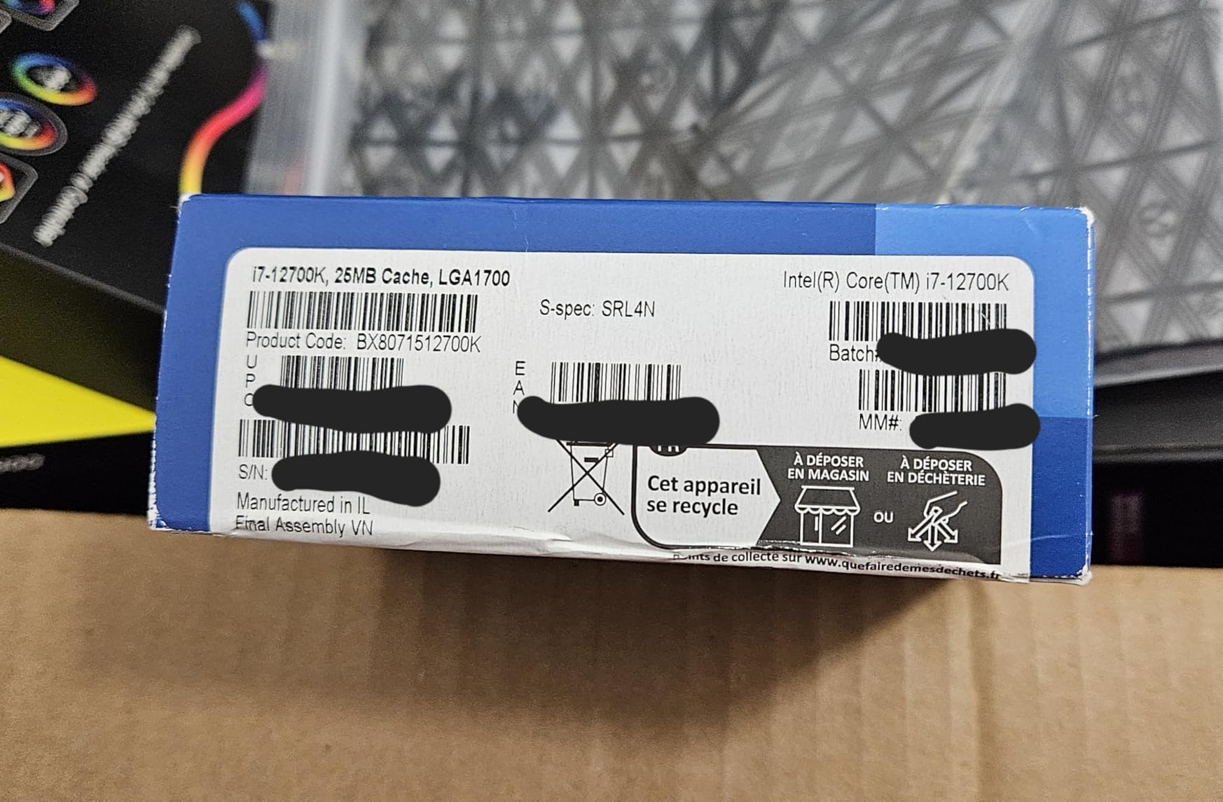 Intel Core i7-12700K Gaming Desktop Processor with Integrated Graphics and 12 (8P+4E) Cores up to 5.0 GHz Unlocked LGA1700 600 Series Chipset 125W - Customer Photo 2
