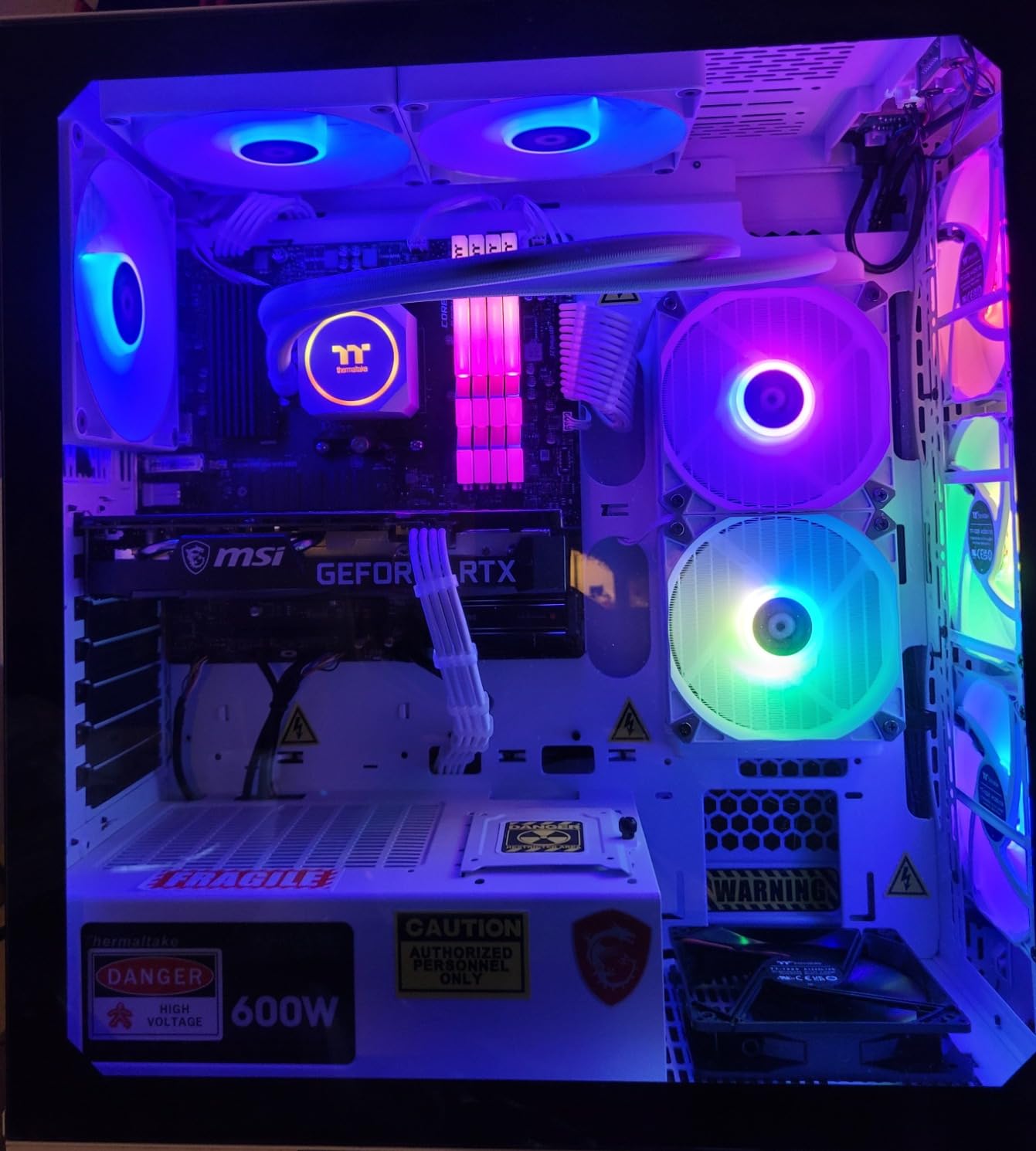 Thermaltake Glacier 360 Liquid-Cooled PC (AMD Ryzen 5 5600X, RTX 3060, 16GB 3600Mhz DDR4 ToughRAM RGB Memory, 1TB NVMe M.2, WiFi, Win 10 Home) Gaming Desktop Computer S3WT-B550-G36-LCS,White - Customer Photo 2