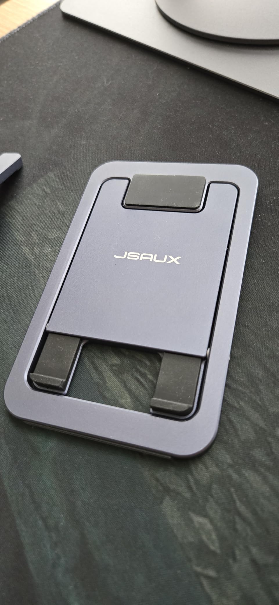 JSAUX Cell Phone Stand, Foldable Aluminum Adjustable Phone Holder for Desk Portable Travel Essentials Office Accessories for iPhone 17 16 15 14 13 Pro Max Samsung S25 S24 S23 Ultra Kindle-Gray - Customer Photo 2